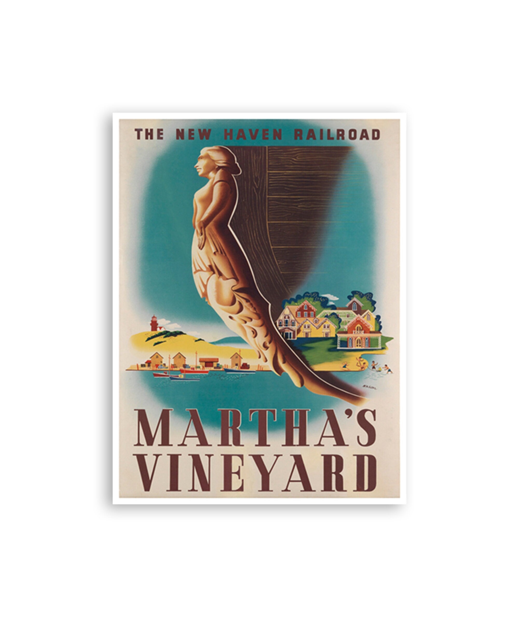 Martha's Vineyard Art Travel Poster Home Decor Print (XR3789)