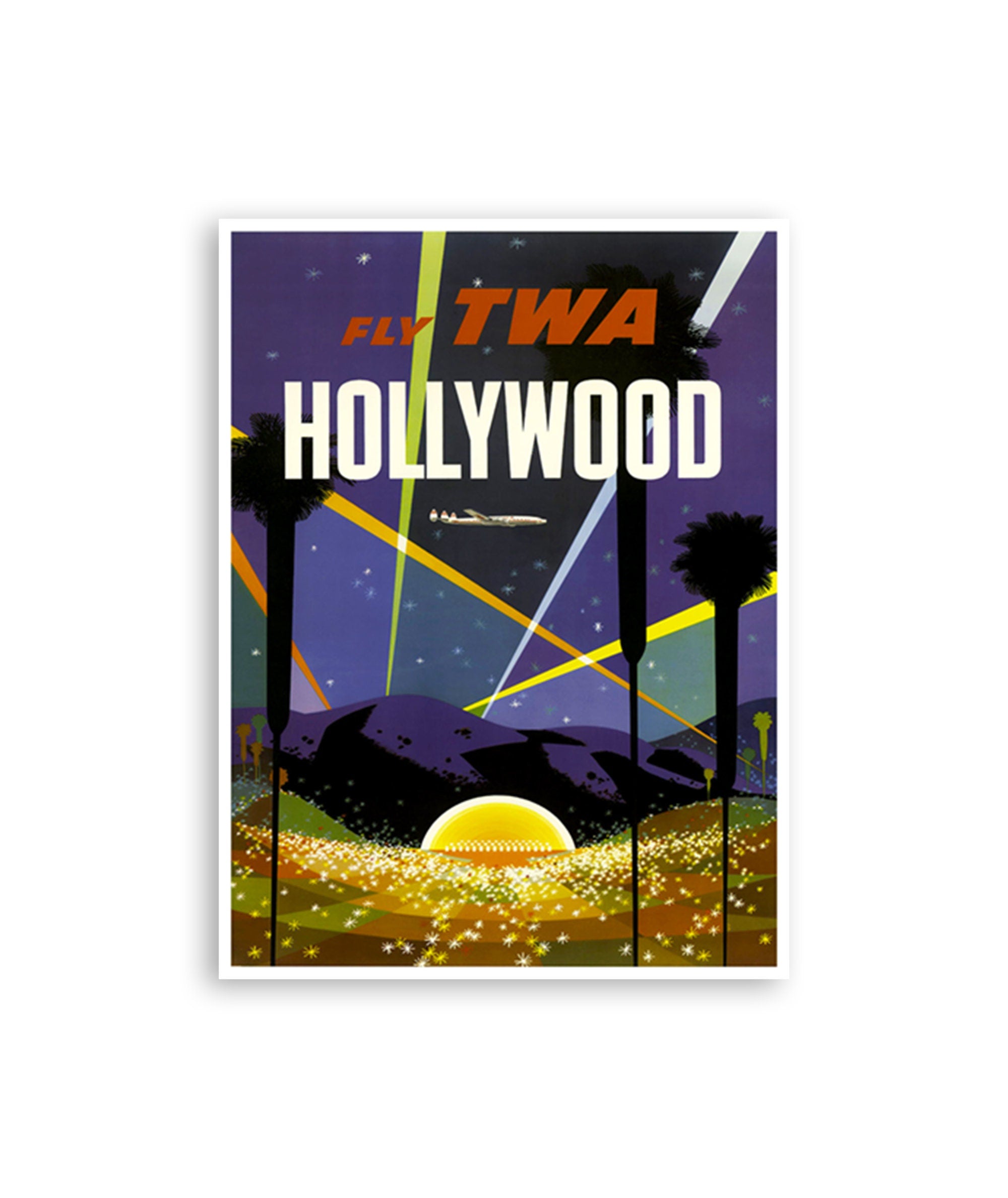 Hollywood Vintage Travel Poster Los Angeles Wall Art Print (ZT578)