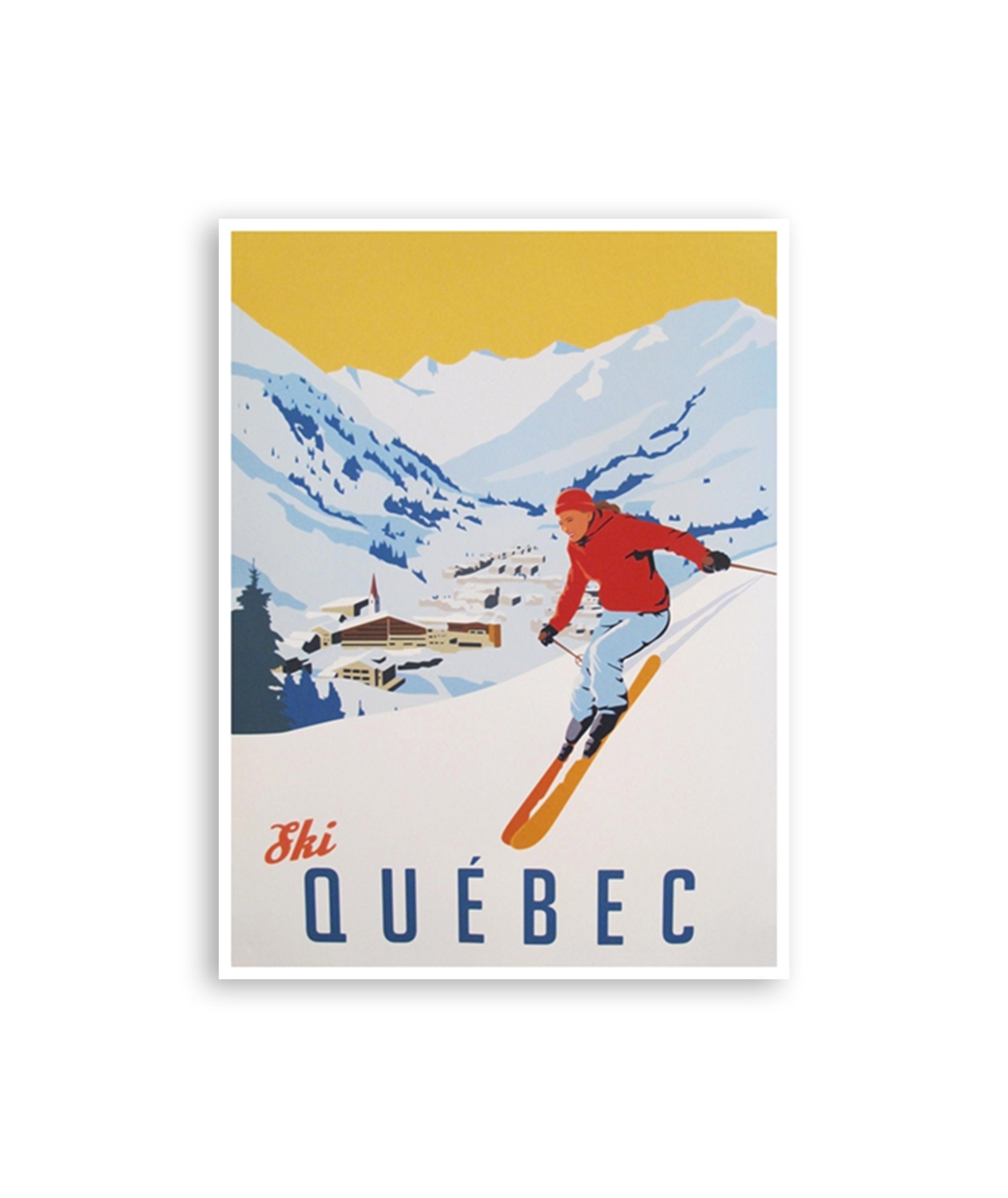 Quebec Ski Art Canada Sports Poster Home Decor Vintage Print (H684)