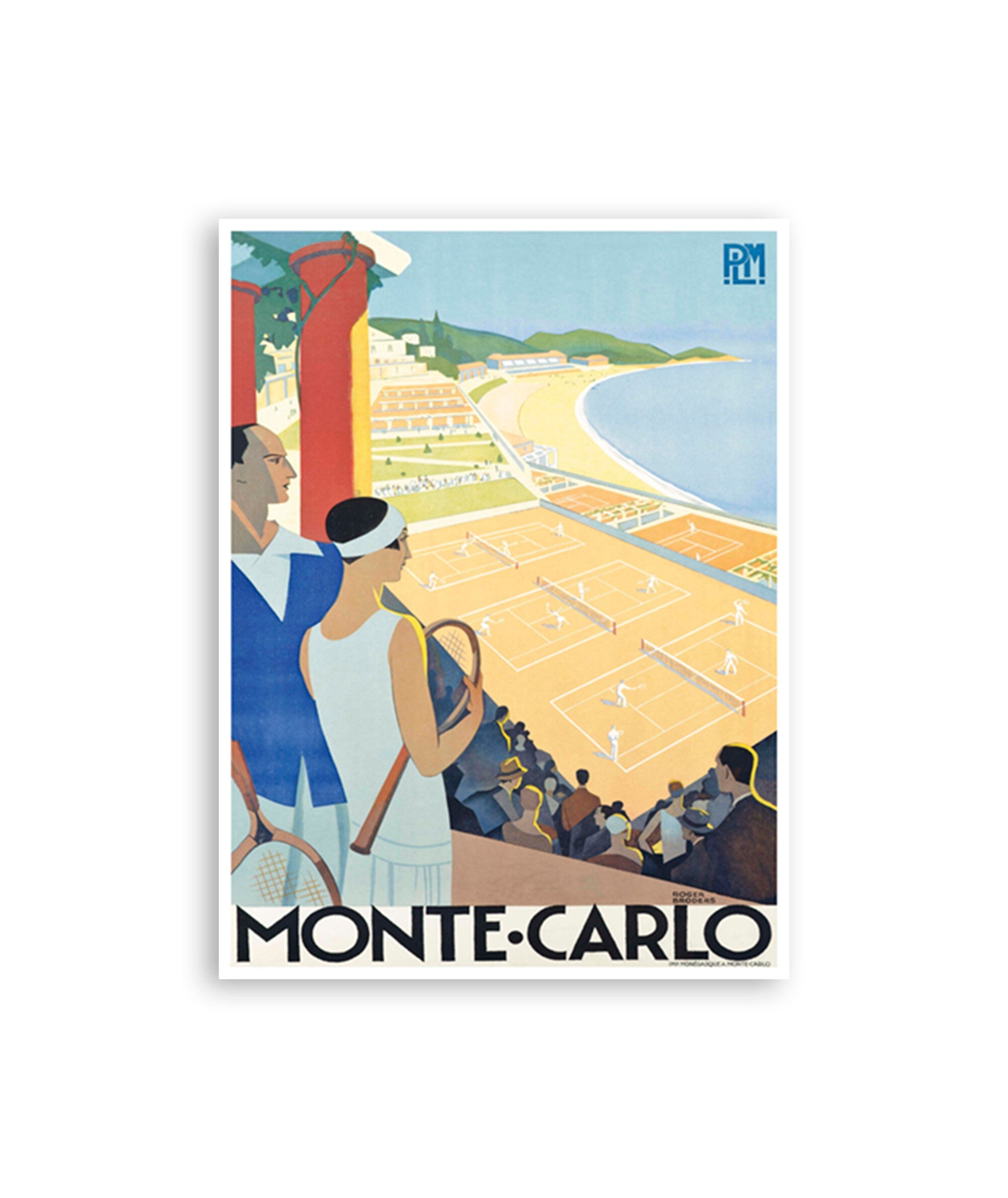 Vintage Tennis Art Monte Carlo Print Retro Tennis Poster Travel Decoration (XR2690)