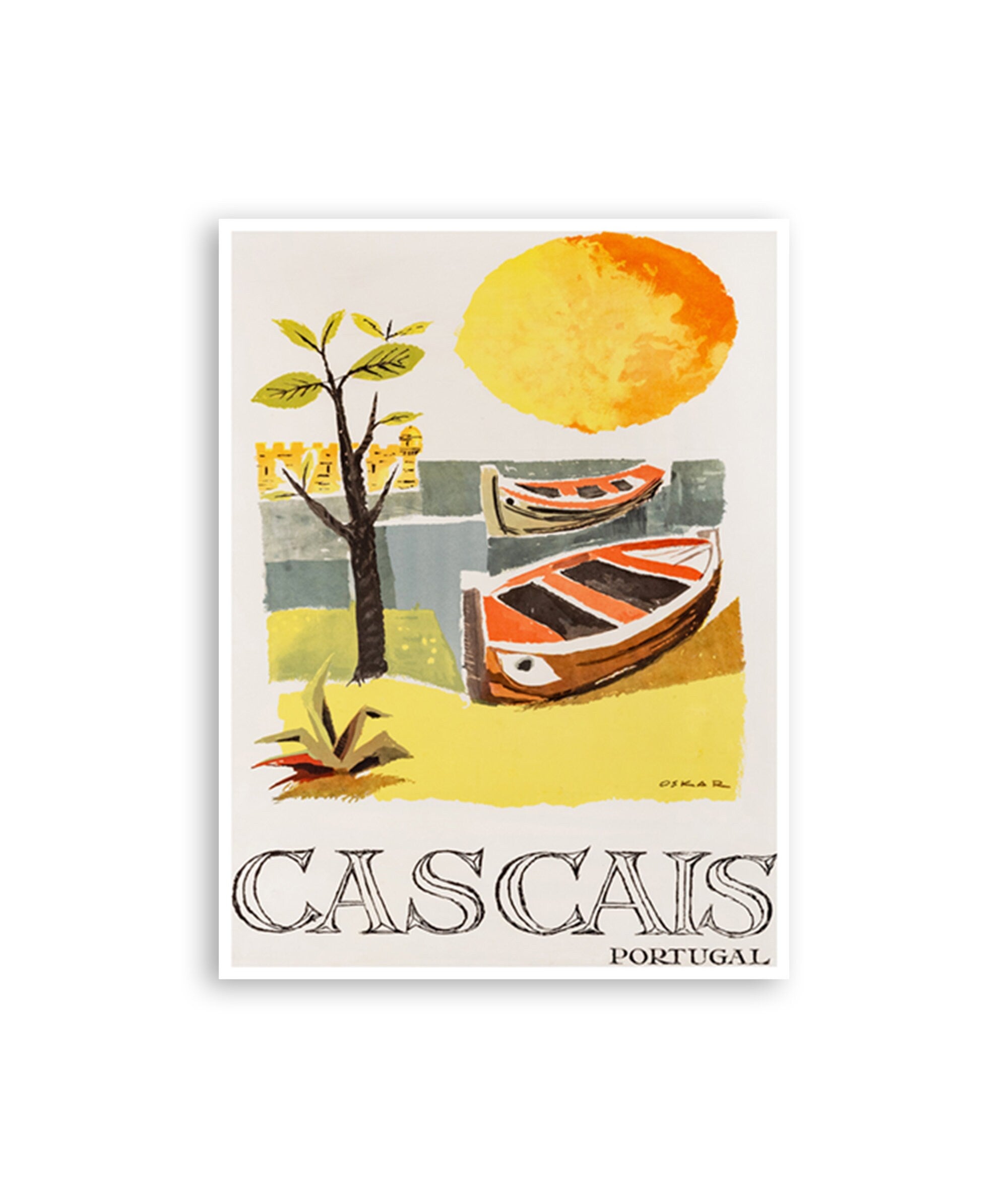 Cascais Portugal Art Wall Decor Retro Cascais Travel Poster (XR3319)