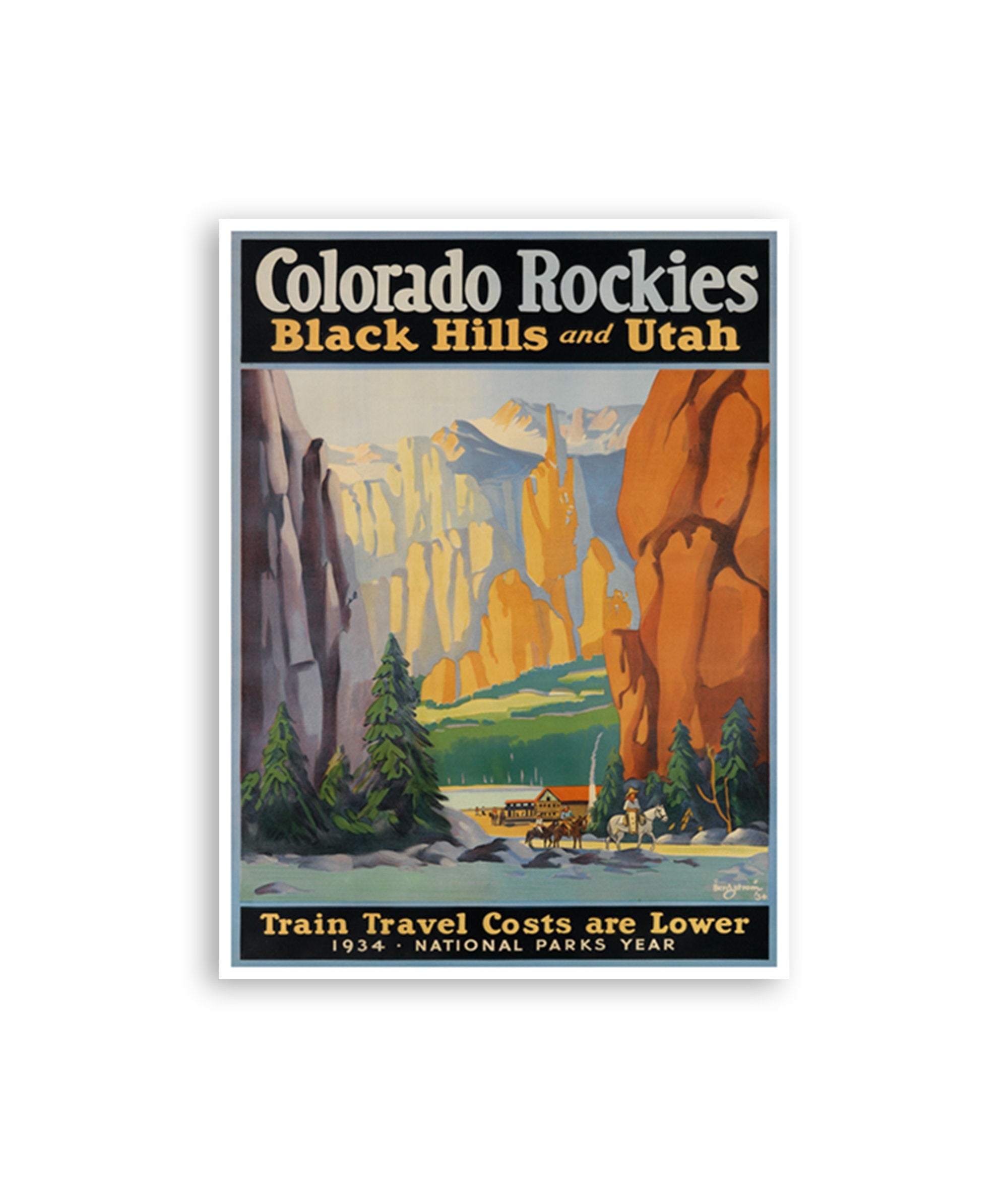 Colorado Rockies Art Utah Travel Poster National Parks Print Home Decor (H847)