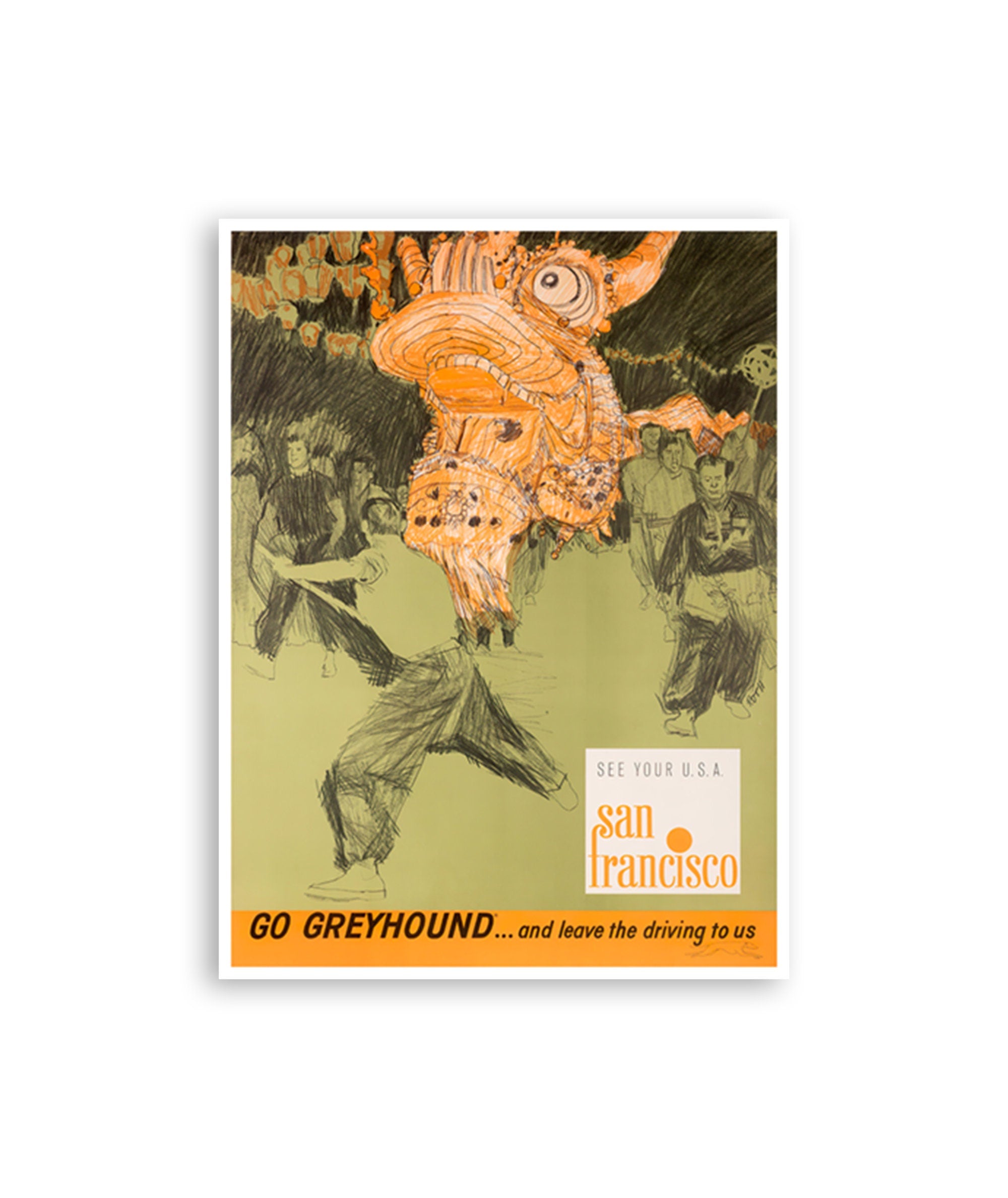 Vintage San Francisco Art SF Travel Poster California Print Wall Decor Living Room Sign (XR4159)