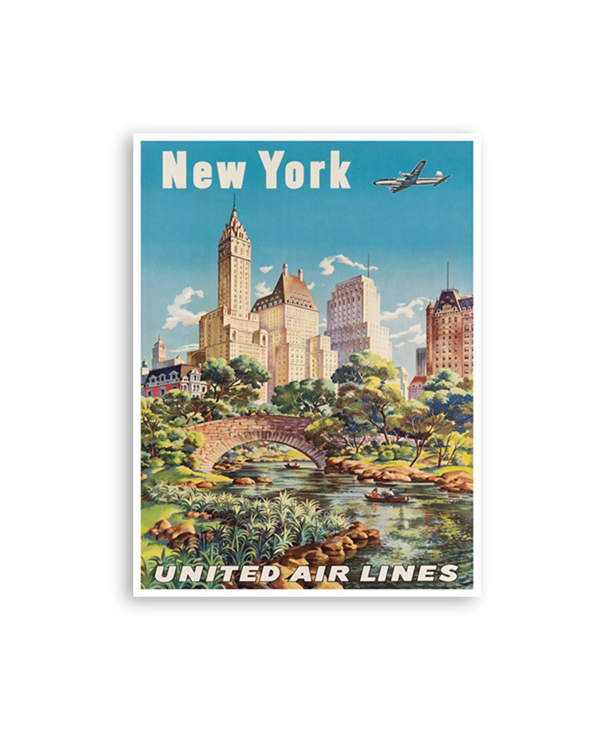Vintage New York Poster NY Print Travel Art NY Decor (XR2726)