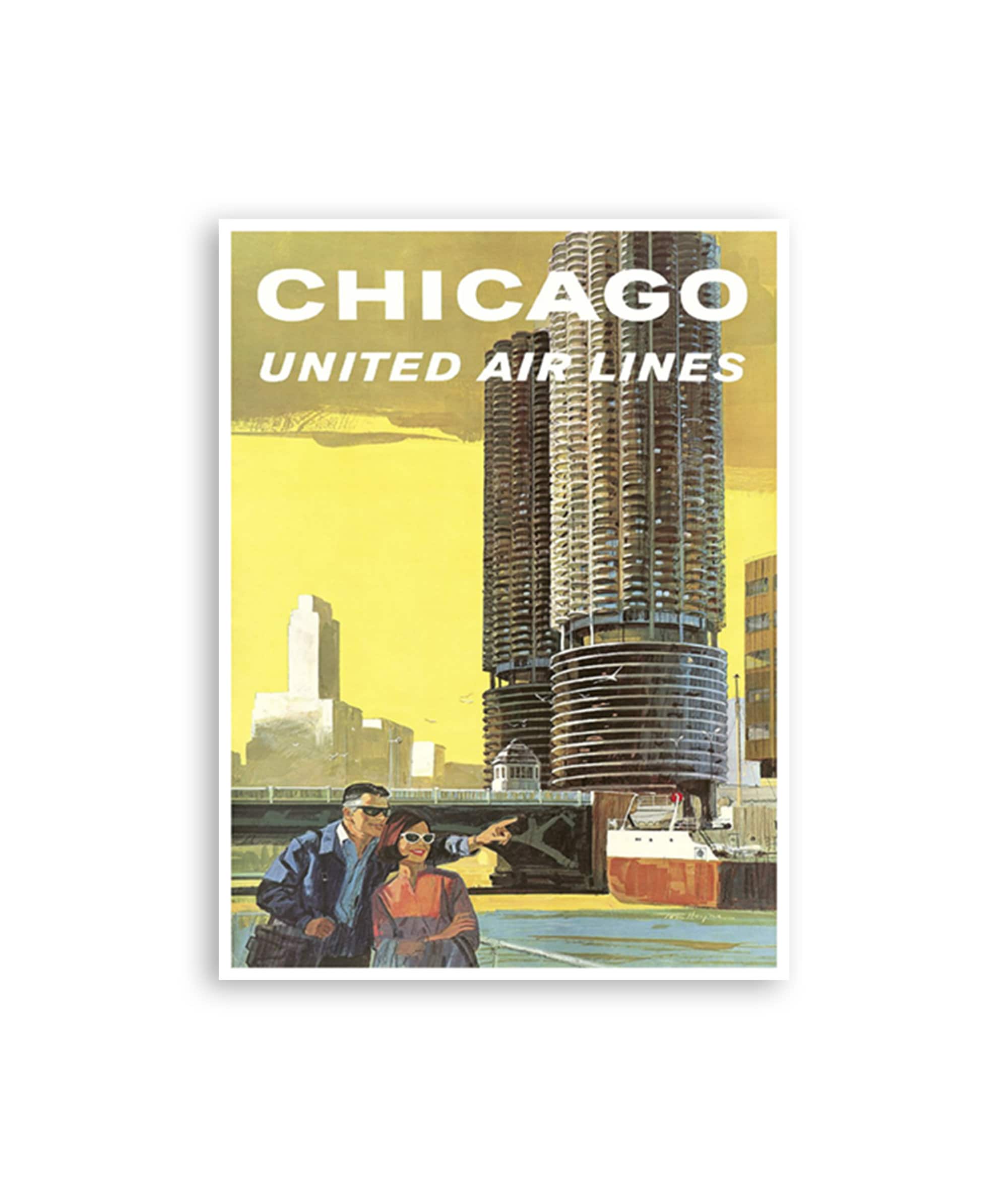 Vintage Chicago Art Retro Illinois Print Travel Poster Home Decor (H1060)