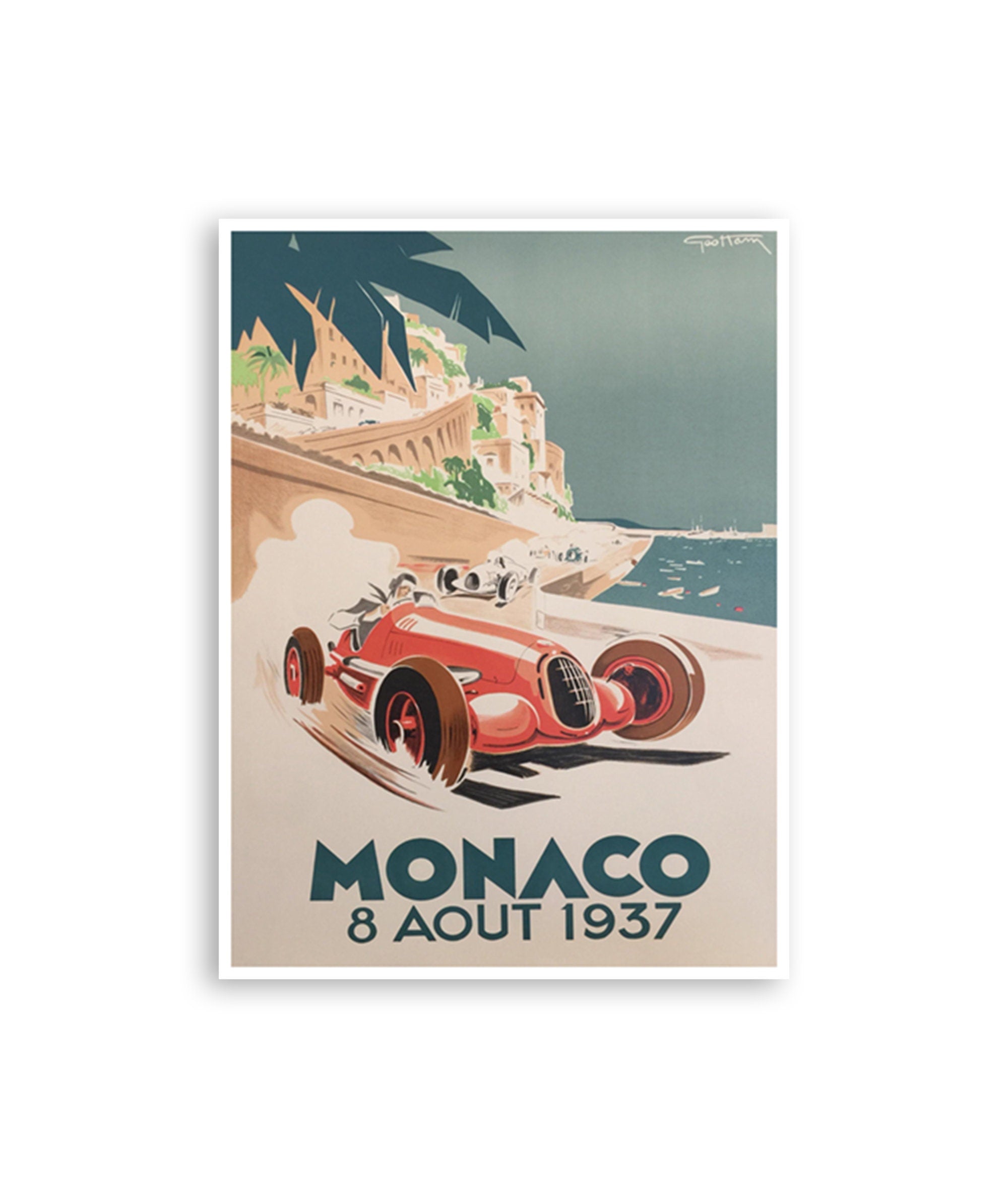 Monaco Racing Travel Poster Monte Carlo Art Print Vintage Home Decor (ZT209)