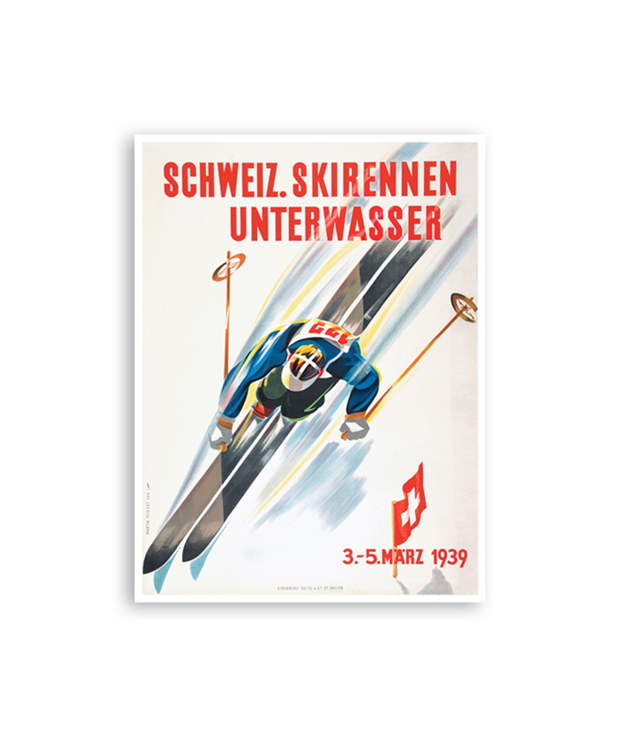 Swiss Ski Poster Switzerland Travel Art Vintage Print (H403)