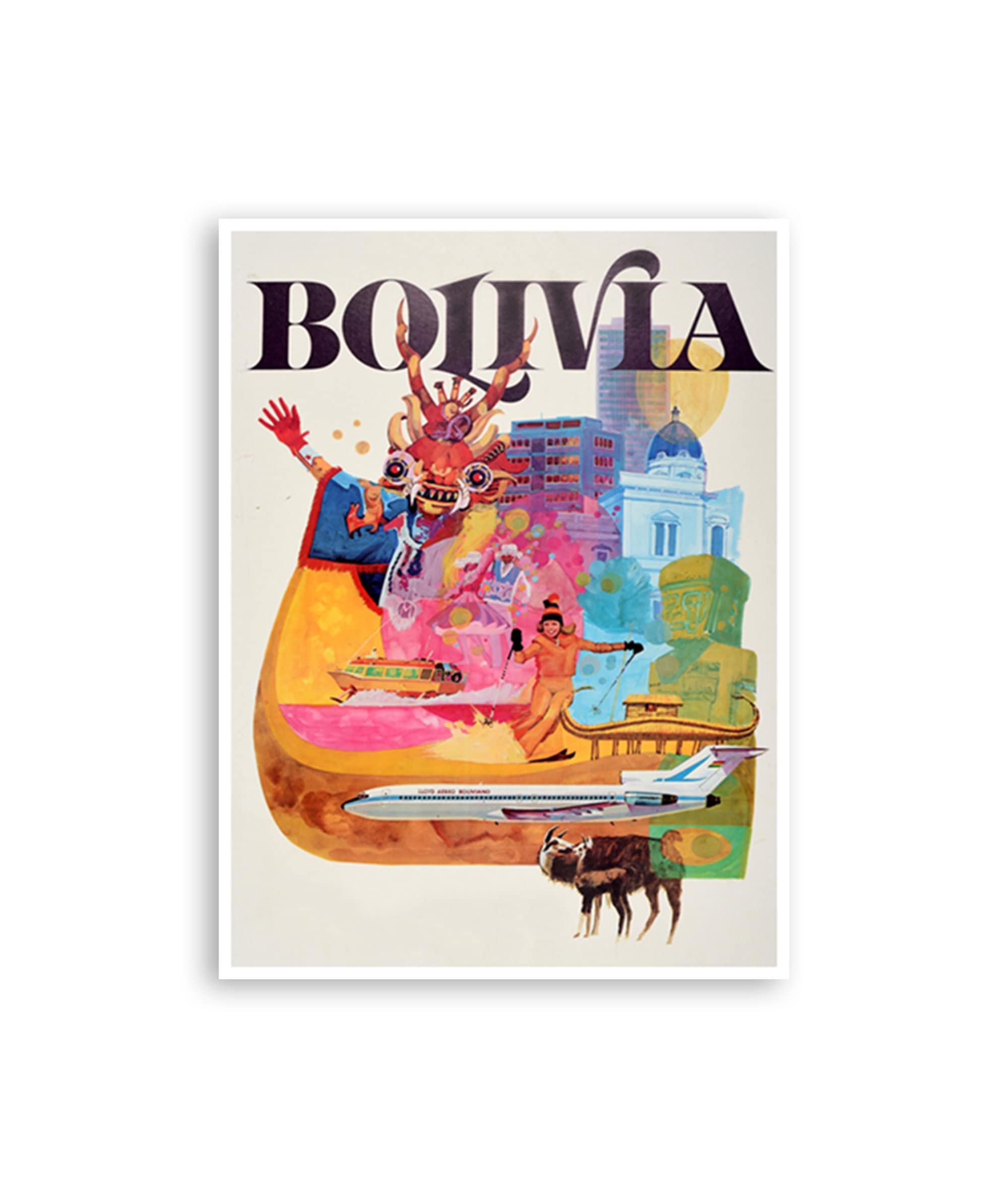 Bolivia Art South America Travel Poster Vintage Bolivia Print (H1070)