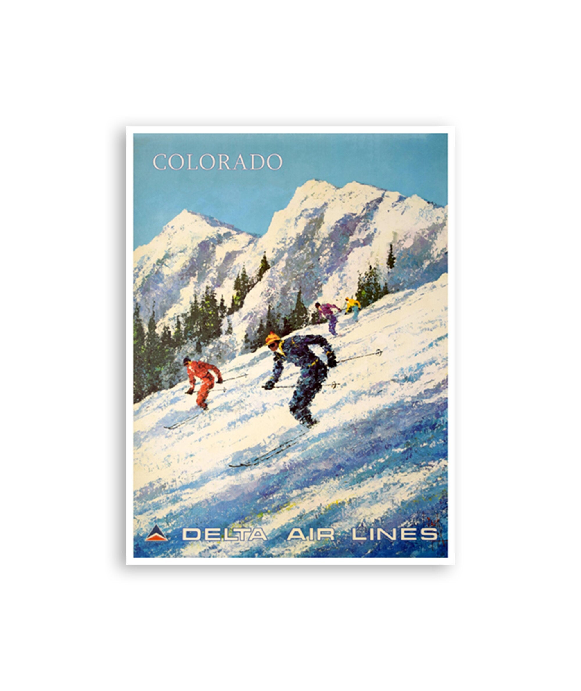 Colorado Ski Poster Skiing Print Vintage Colorado Art (H1117)