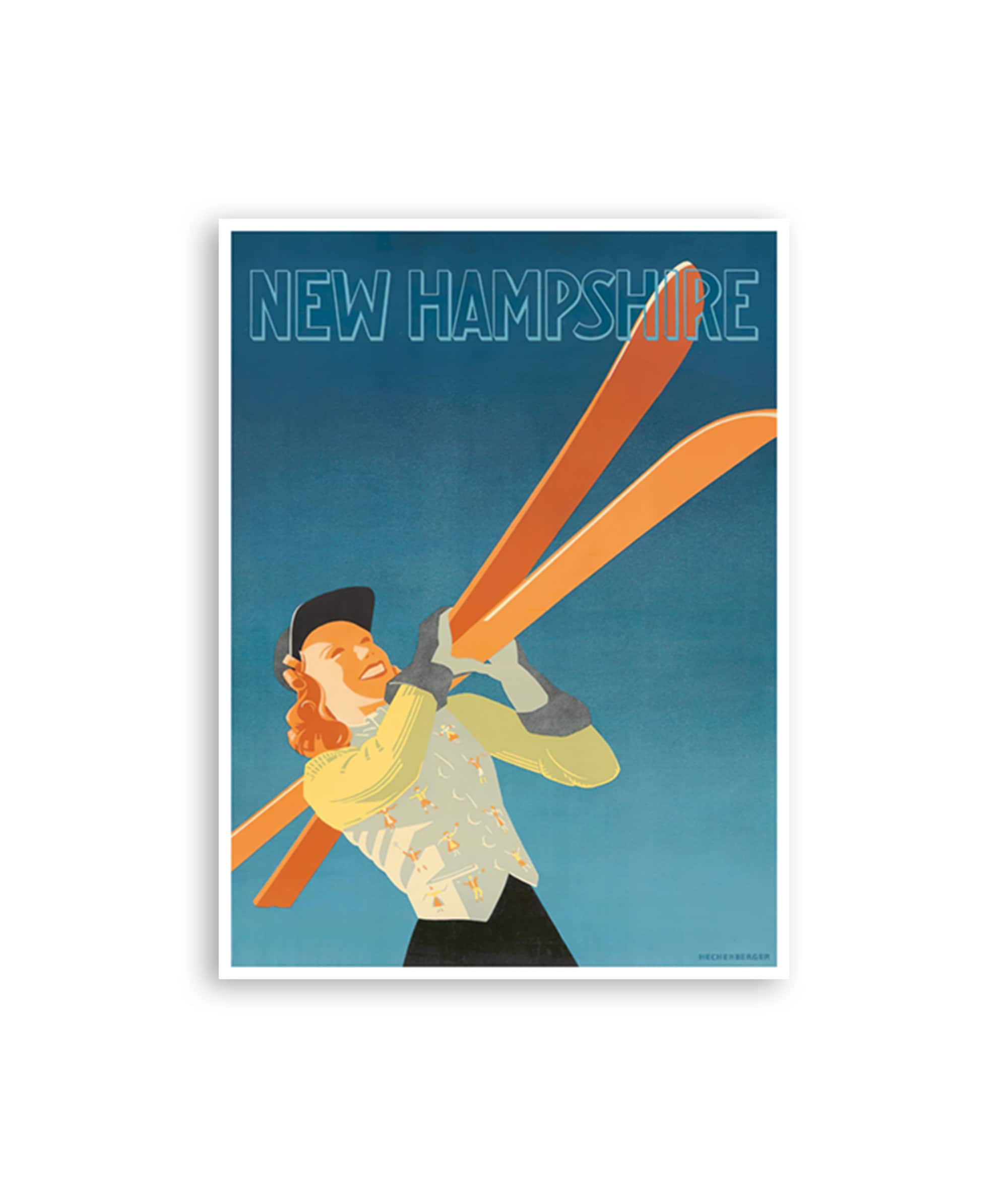 New Hampshire Art Vintage Ski Poster Retro Skiing Print (H1335)