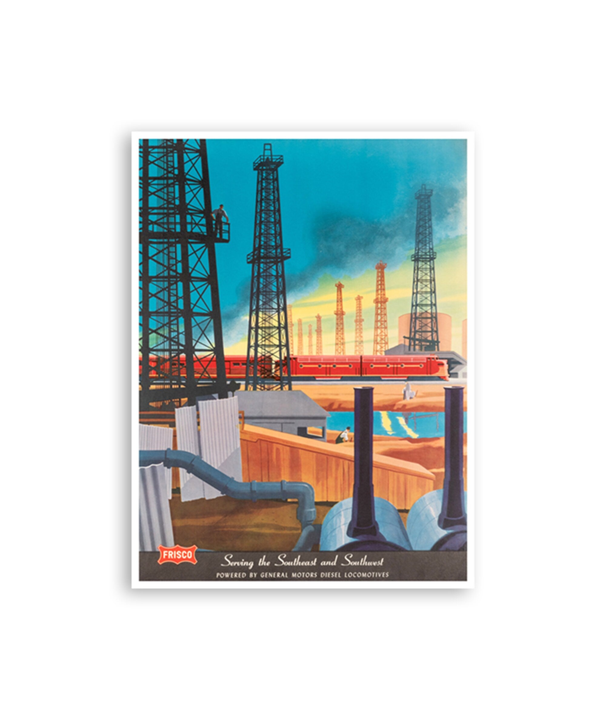 Vintage Train Art Locomotive Poster Old Railroad Print (XR3819)