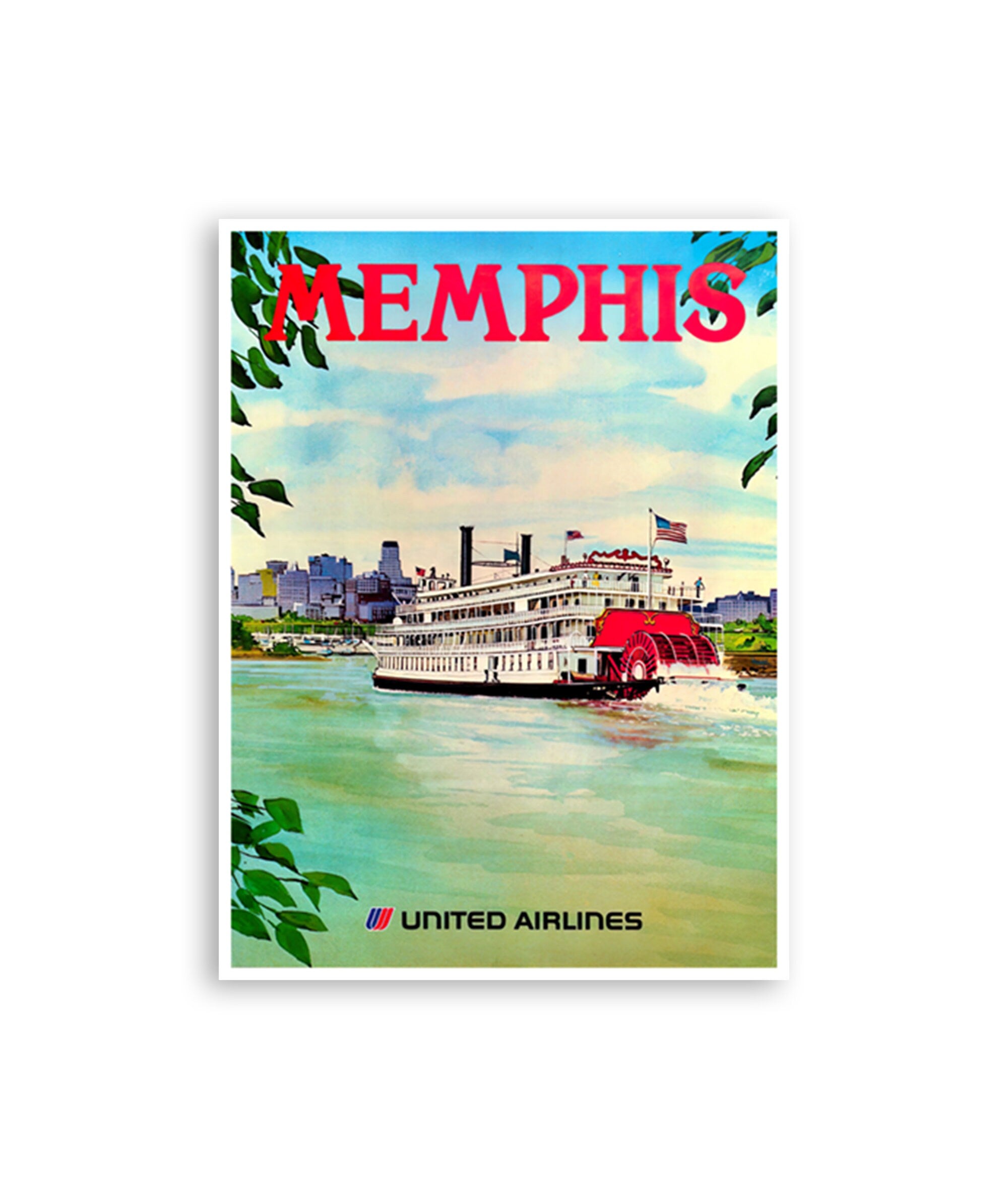 Memphis Art Print Vintage Tennessee Poster Travel Themed Decor (H1347)