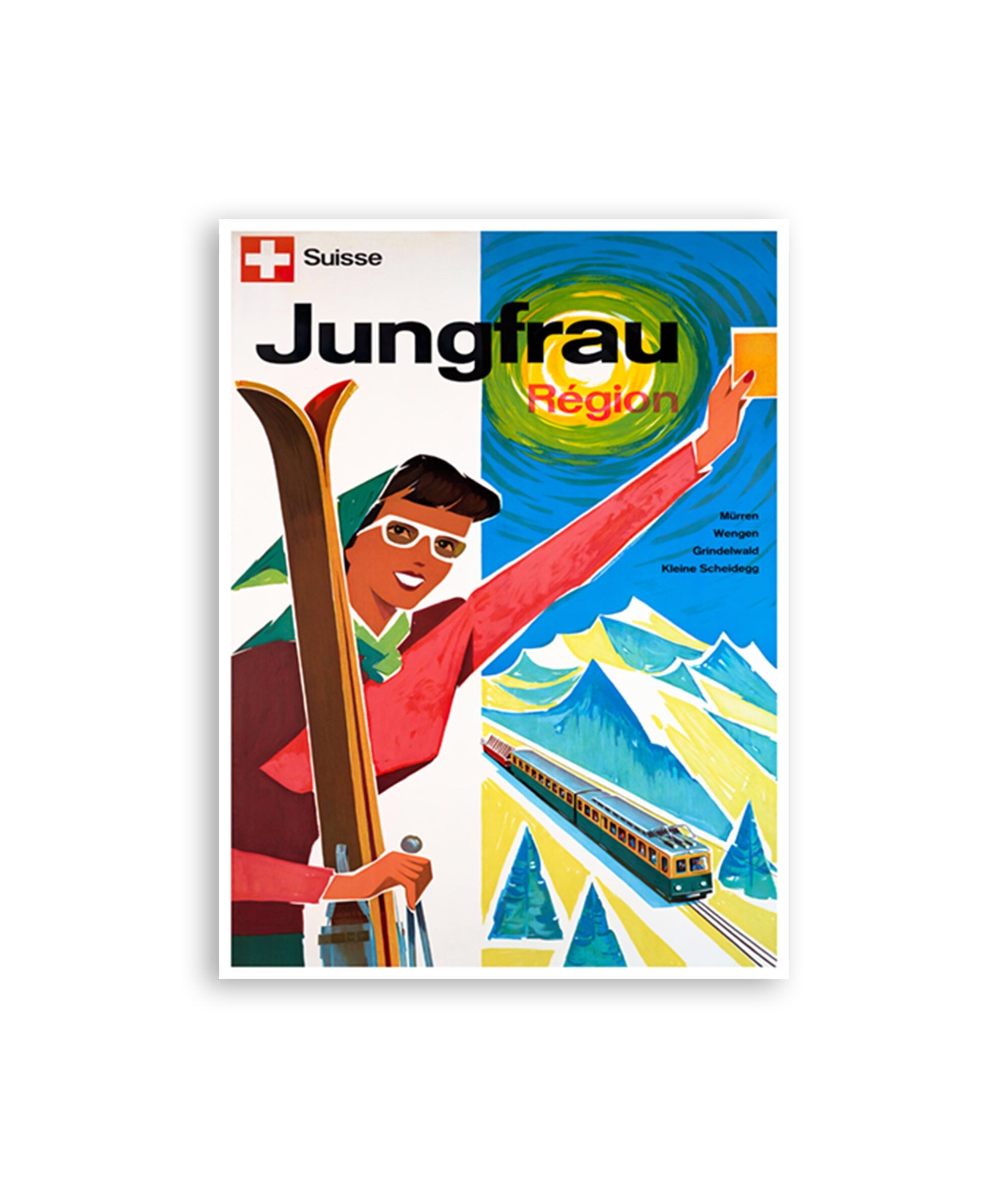 Jungfrau Ski Poster Switzerland Travel Art Print Home Decor (XR4395)