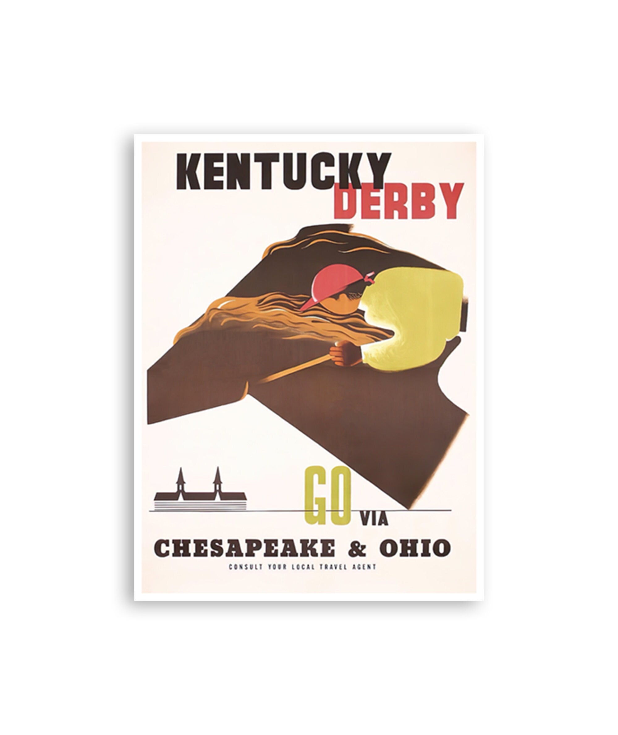 Kentucky Derby Print Sports Poster Travel Art Horseback Riding Vintage Home Decor (H1399)