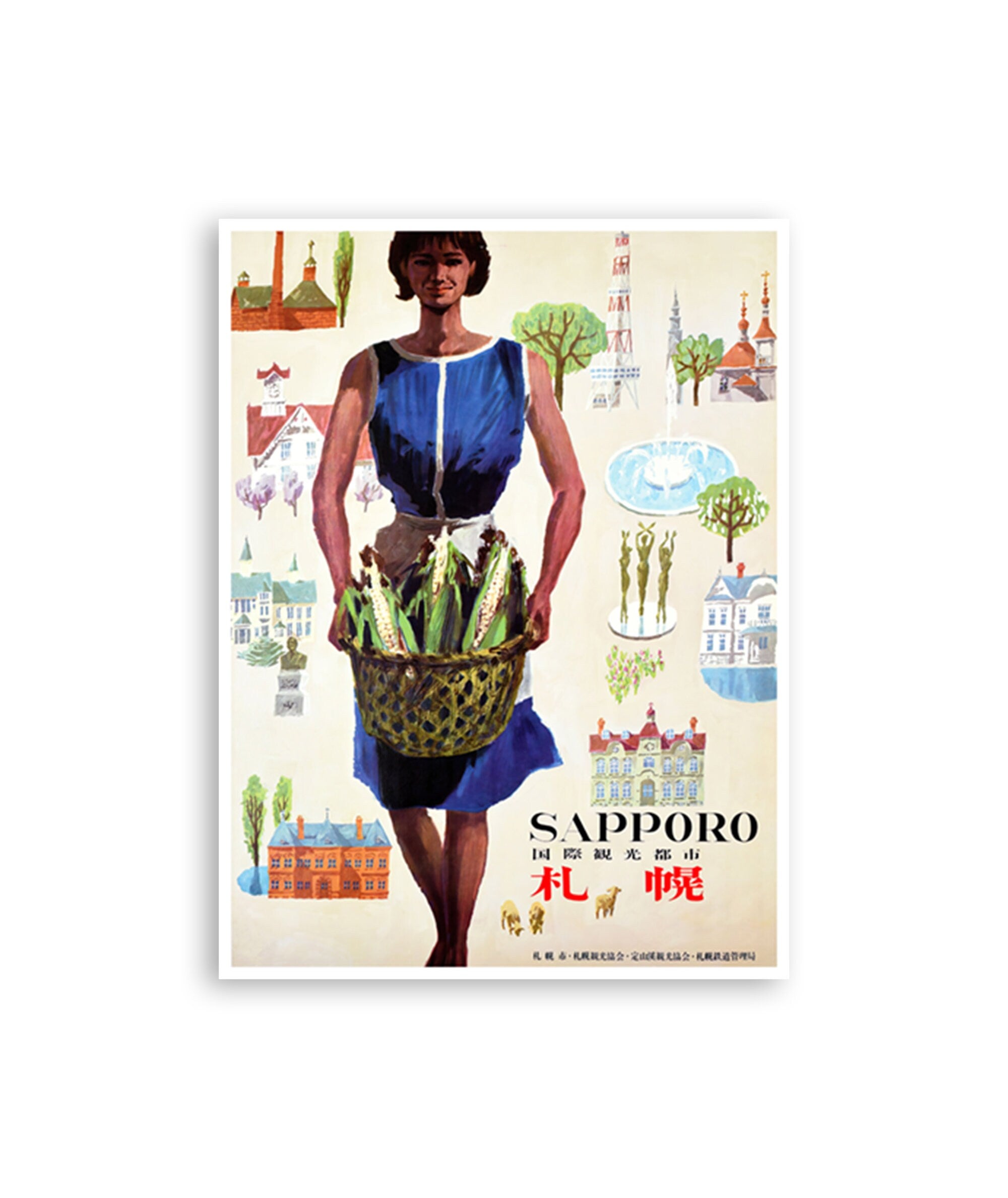 Sapporo Travel Art Hokkaido Print Japanese Decor Japan Poster Vintage Asian Home Decor (XR4411)