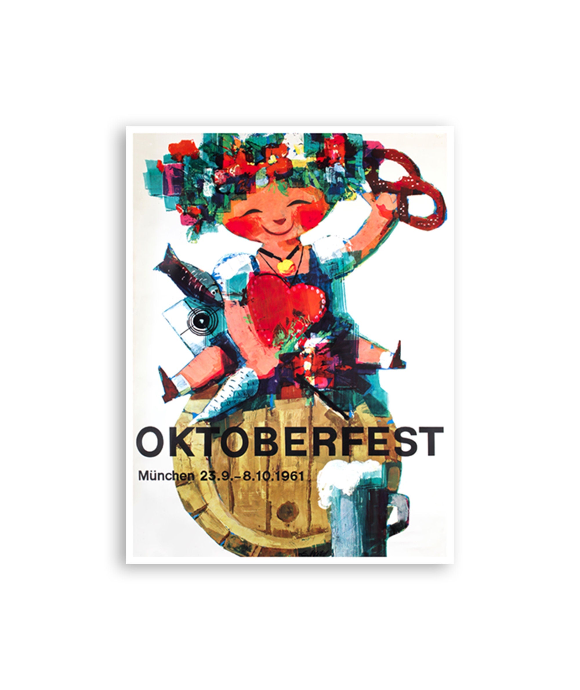 Vintage Oktoberfest Art Germany Travel Poster German Party Gift Print (H1406)