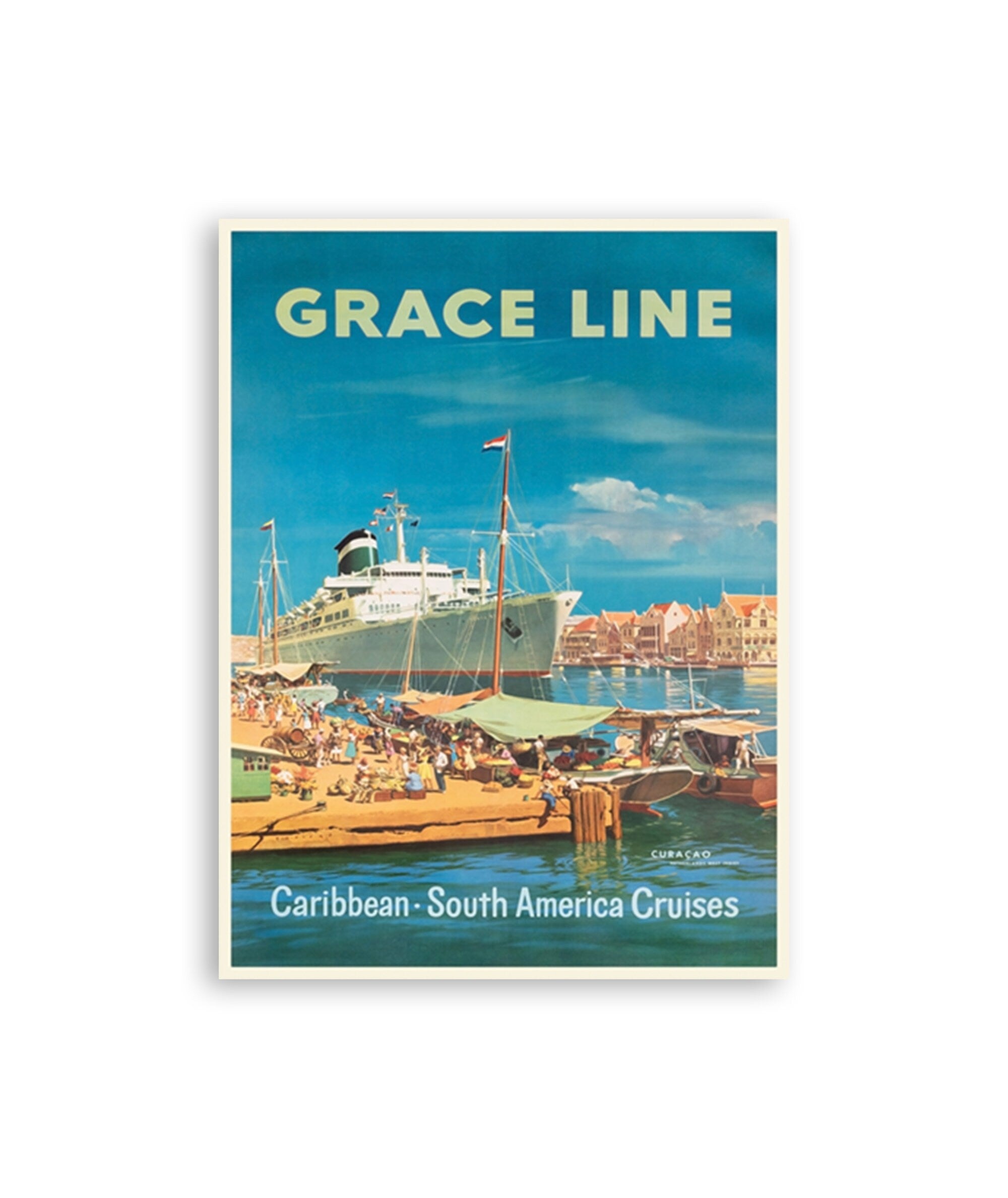Curacao Travel Poster Caribbean Wall Art Print (XR1969)