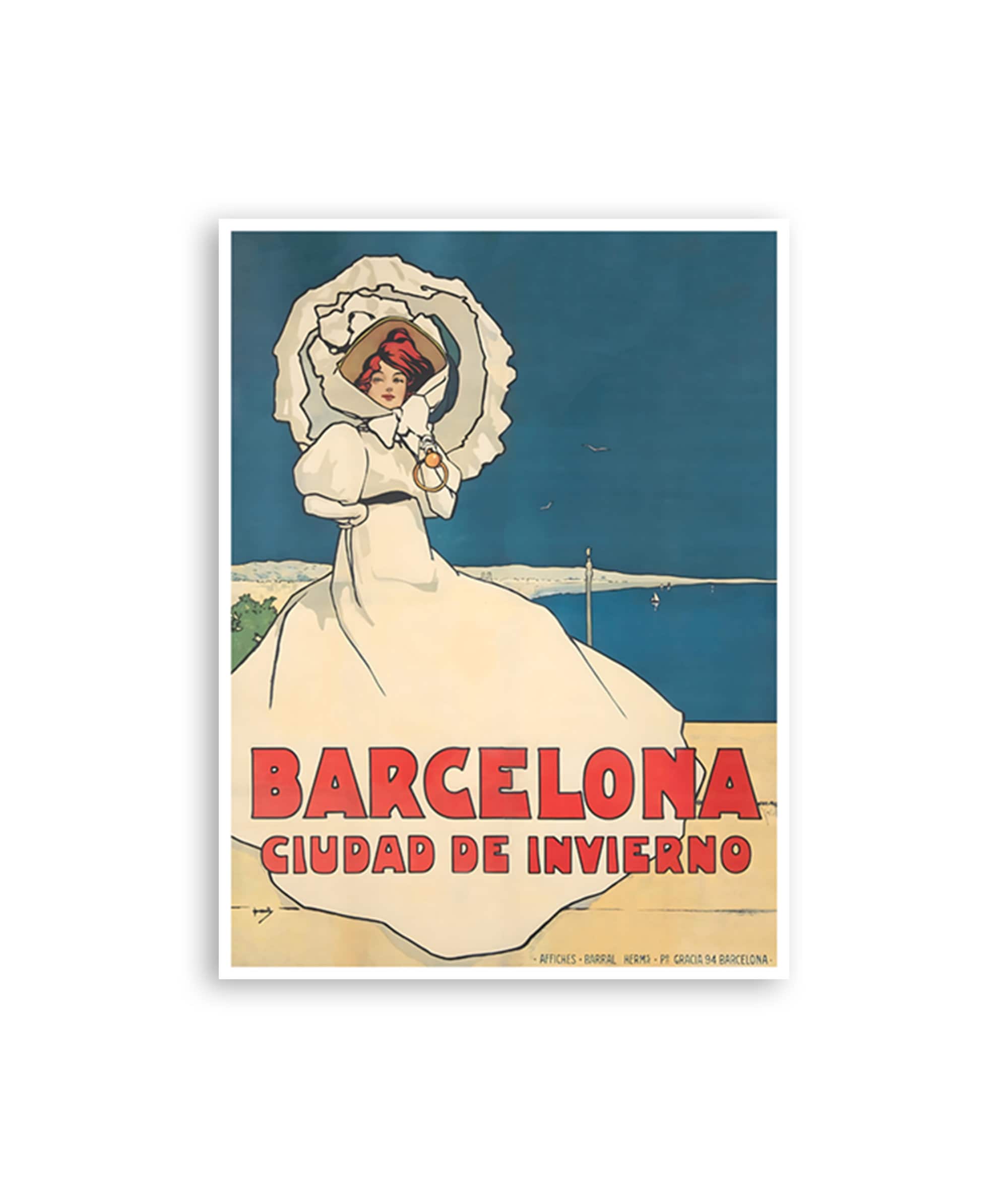 Vintage Barcelona Poster Spain Art Retro Spanish Travel Print (H1403)