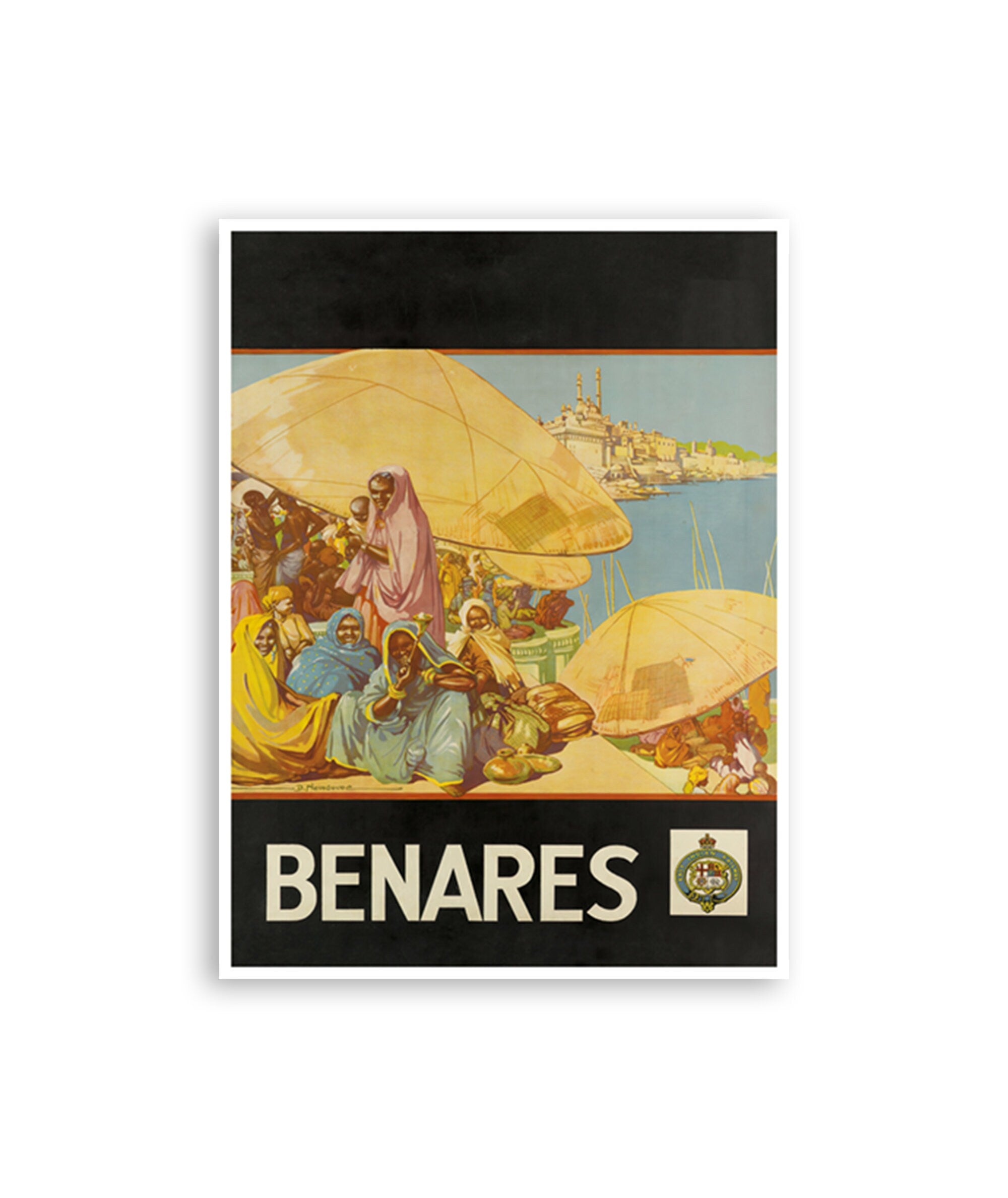 Uttar Pradesh Art Indian Gift Poster India Travel Poster Benares Print (XR4425)