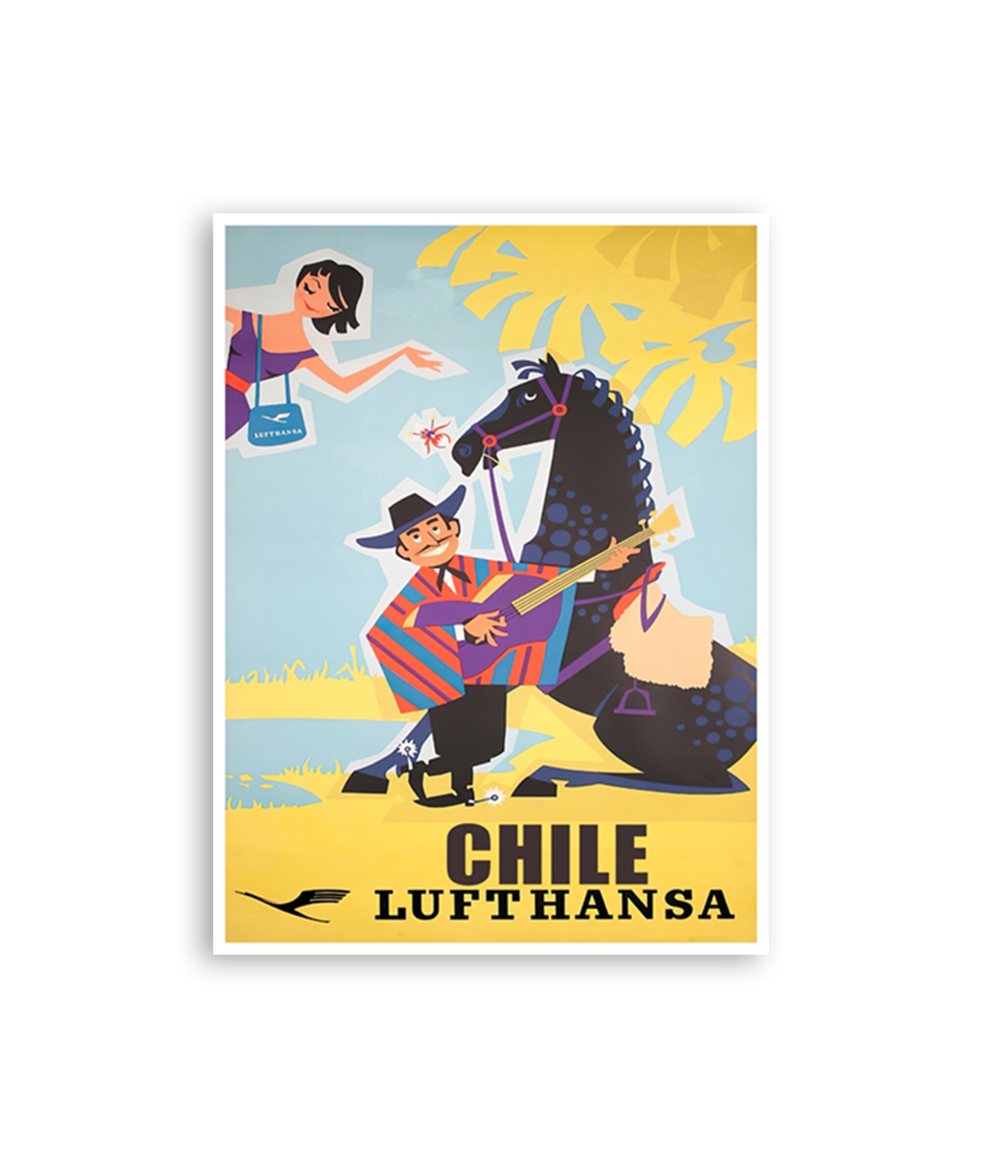 Chile Travel Poster Vintage South America Print Chilean Art (XR4448)