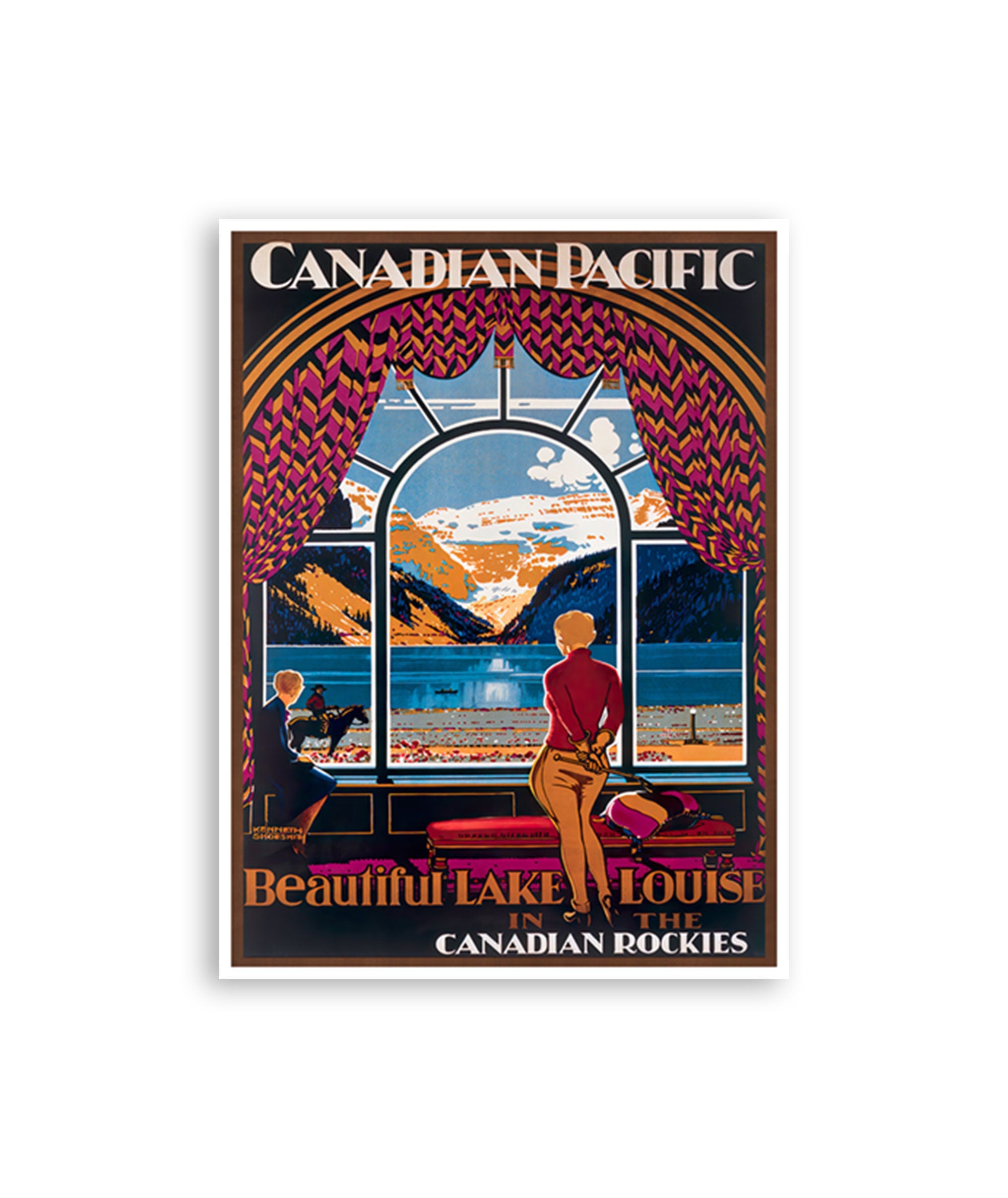 Lake Louise Poster Vintage Canada Travel Art Print Canadian Decor Gift (H1341)