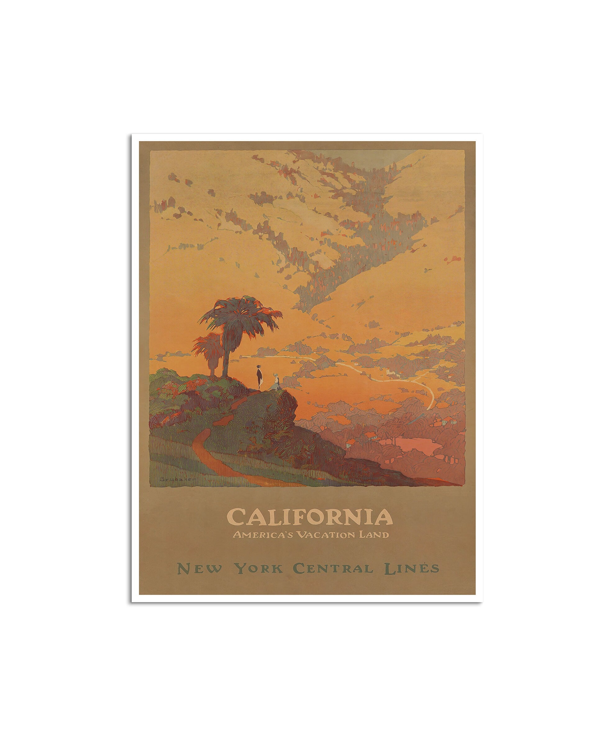 California Travel Poster Vintage Californian Art Retro Print (H1449)