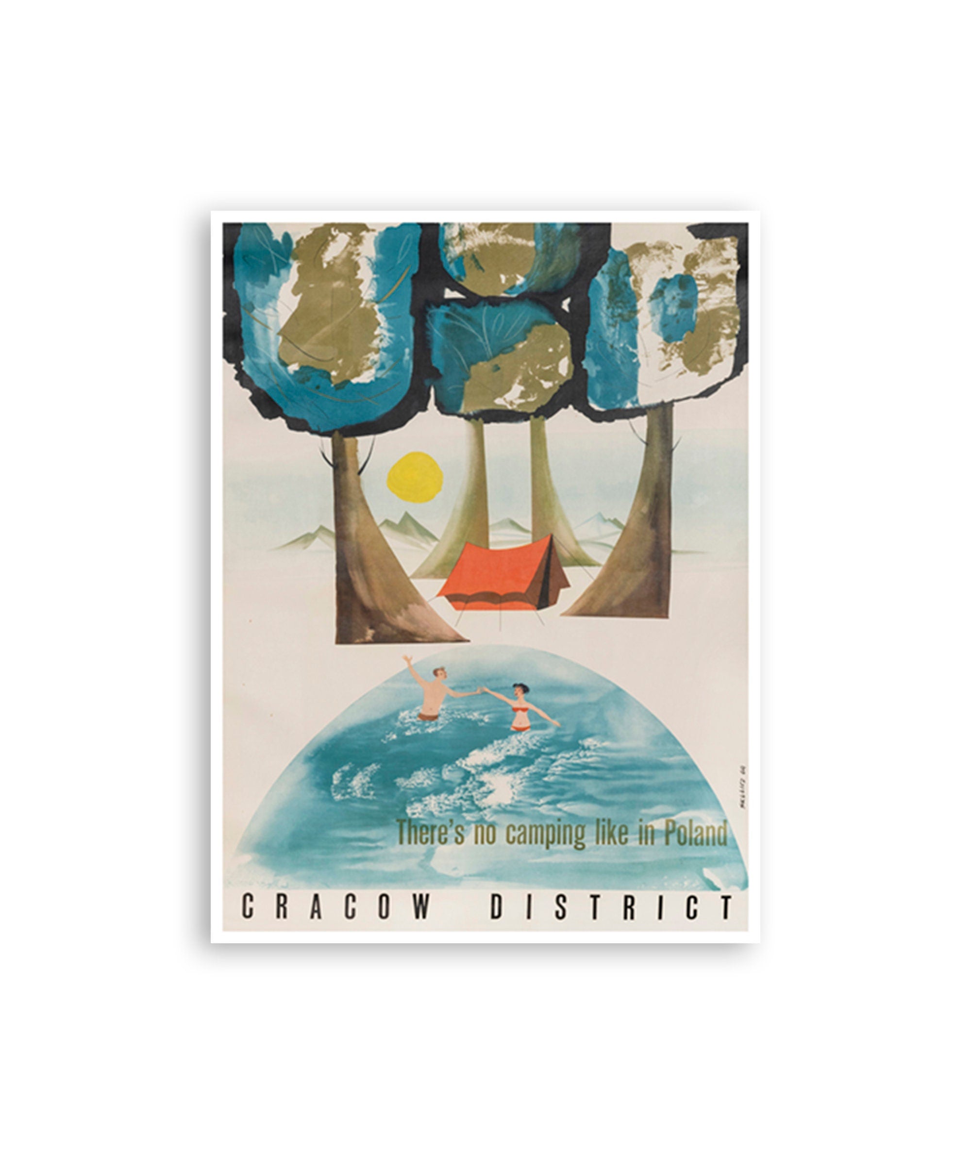 Poland Camping Art Print Polish Travel Poster (XR3827)