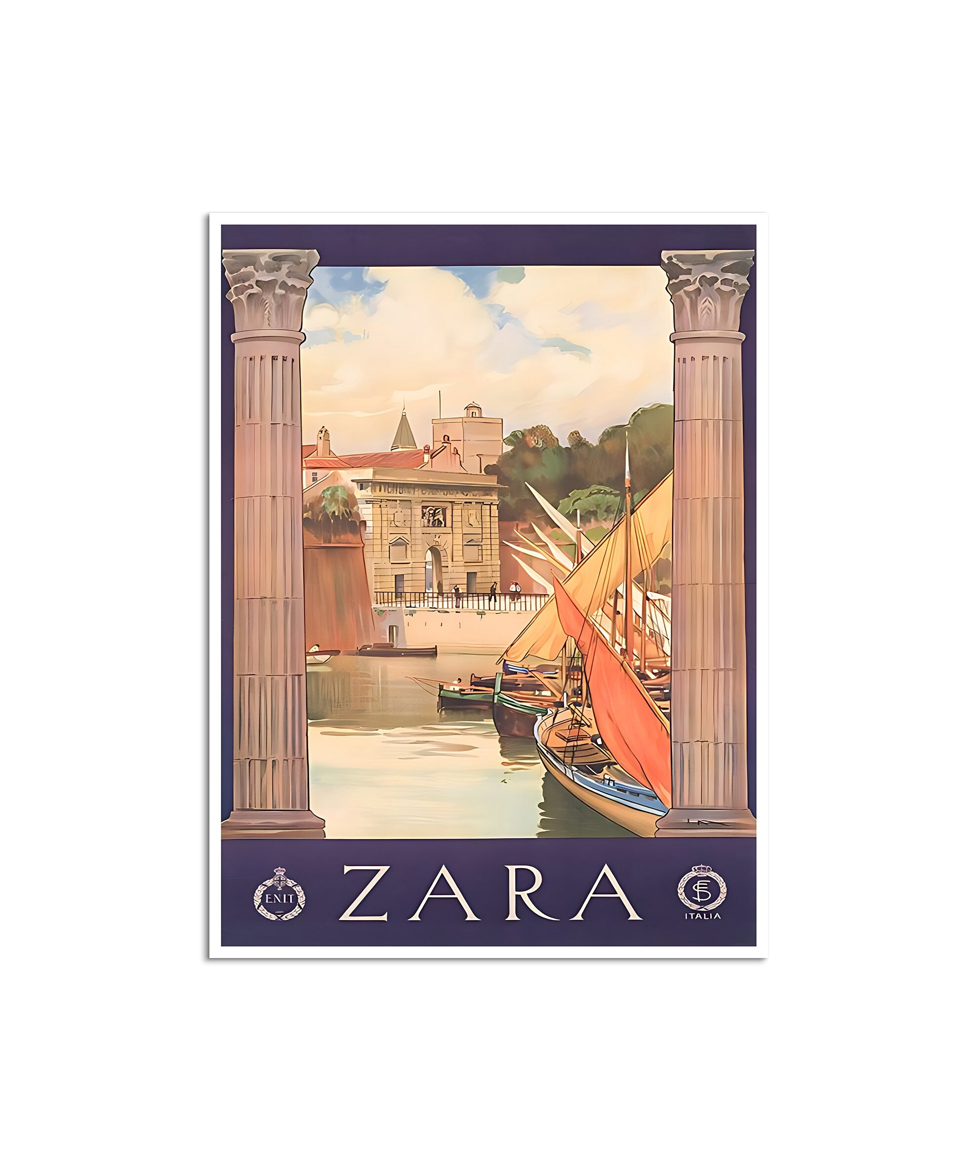 Croatia Travel Poster Zadar Art Print Vintage Home Decor (XR4532)