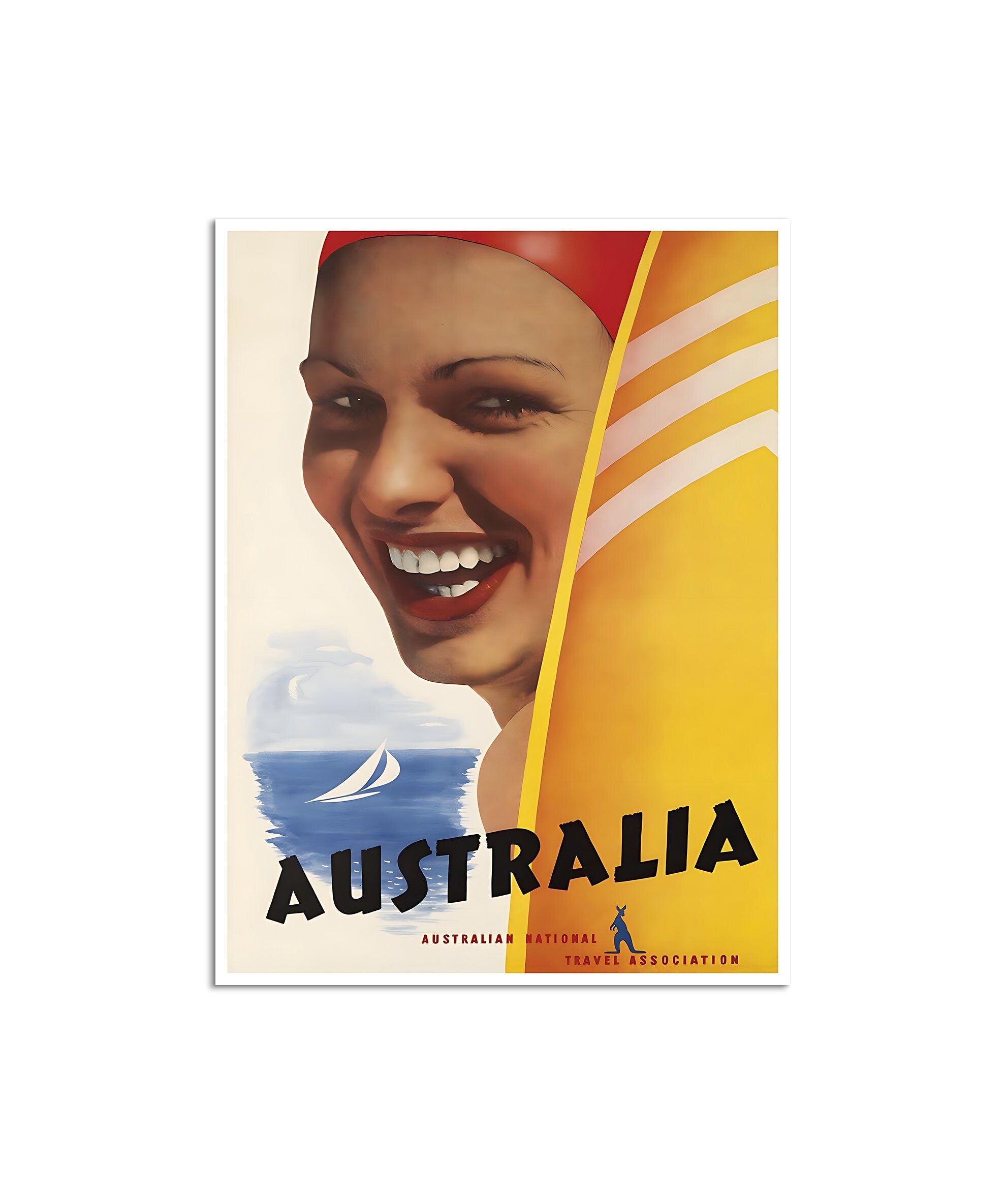 Australia Surfing Art Travel Poster Australian Beach Print Gift (H1457)