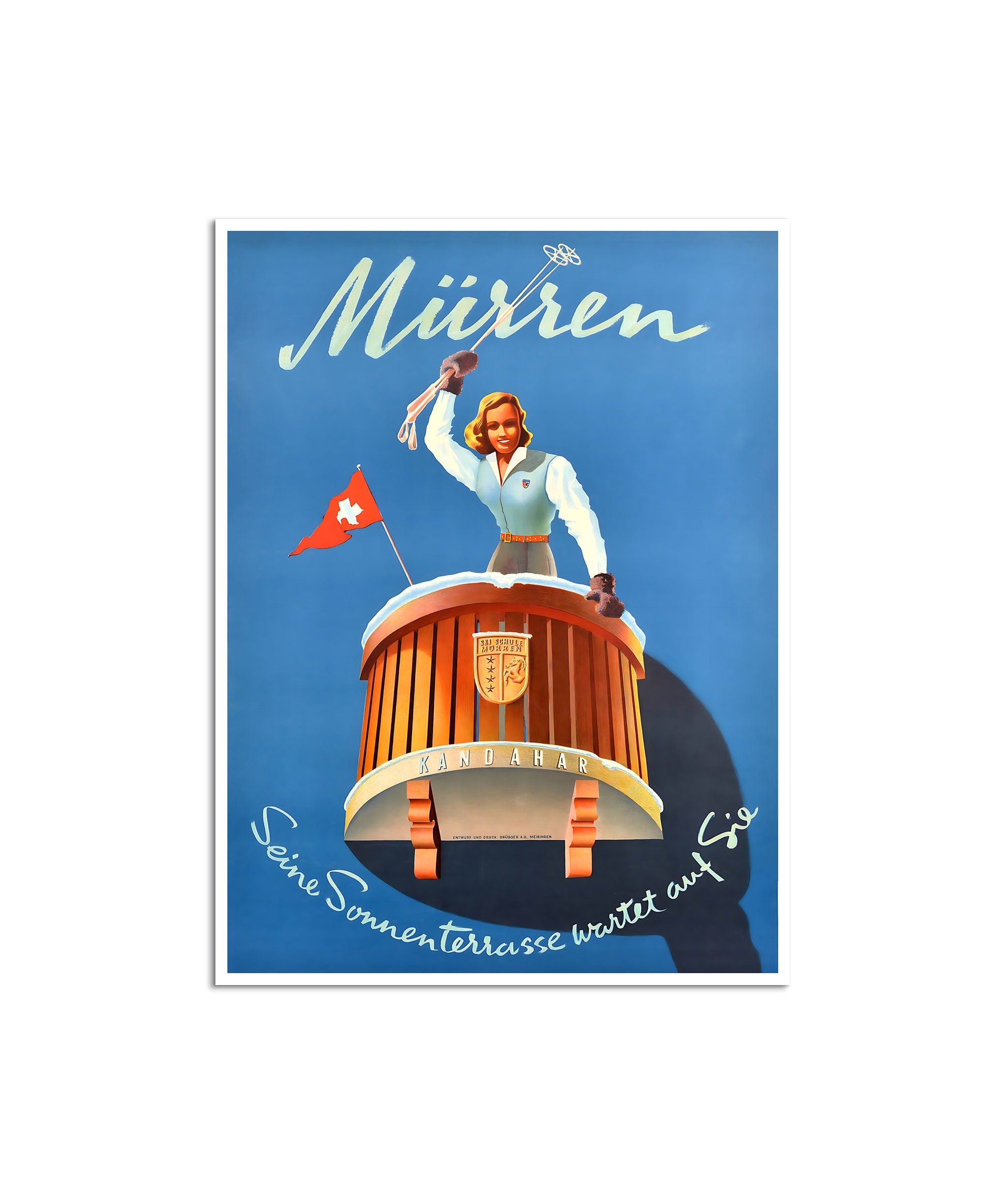 Murren Travel Poster Swiss Art Switzerland Vintage Sports Print (H1454)