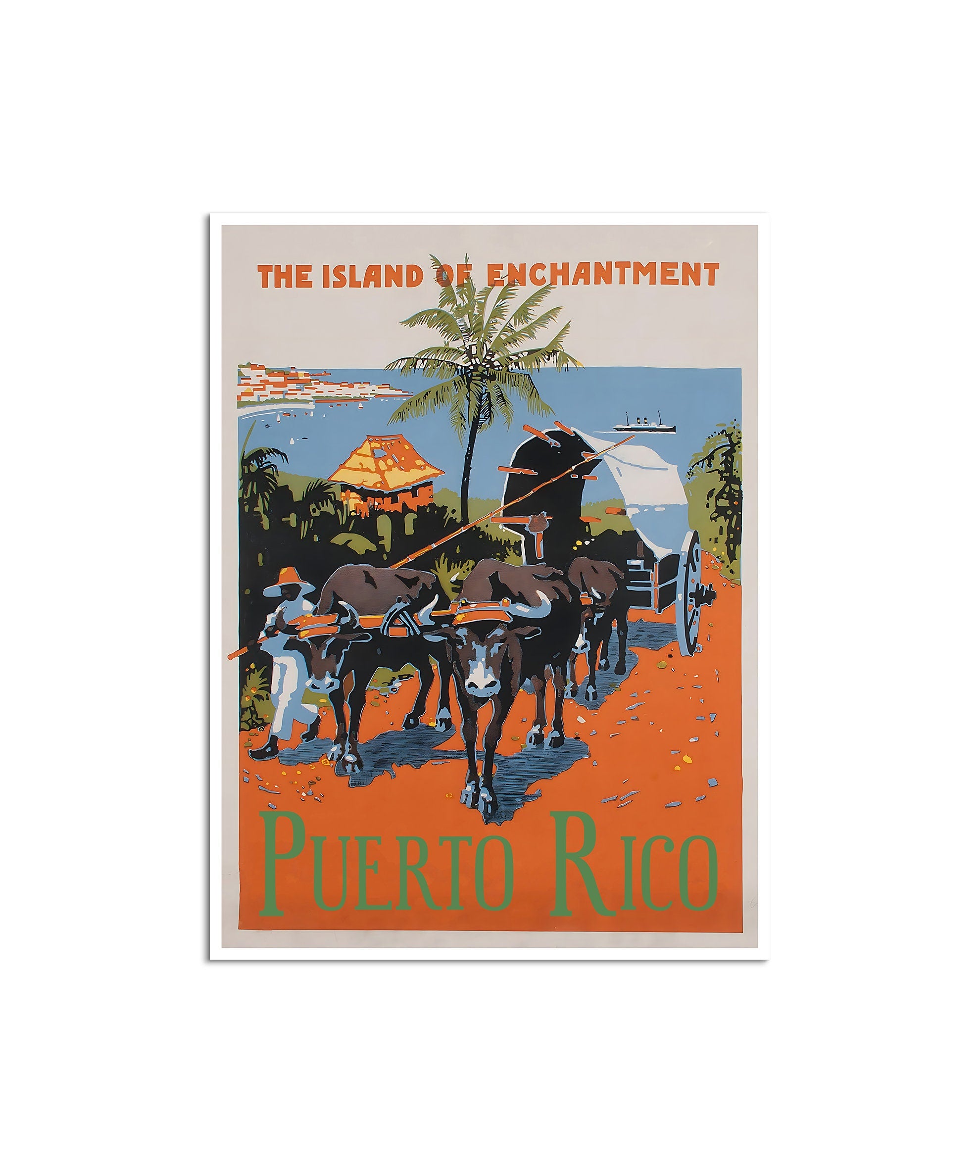 Puerto Rico Poster Vintage Travel Art Puerto Rican Gift Print (XR4516)