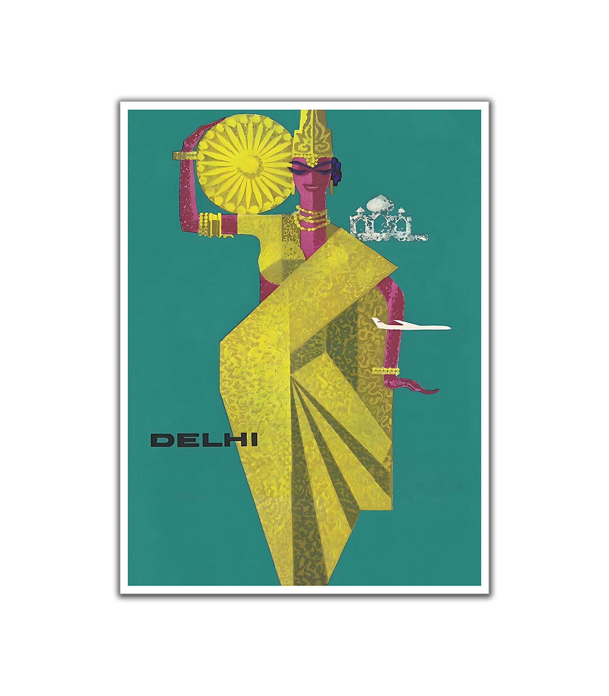Delhi Travel Poster India Wall Art Retro Indian Gift Print (XR4535)