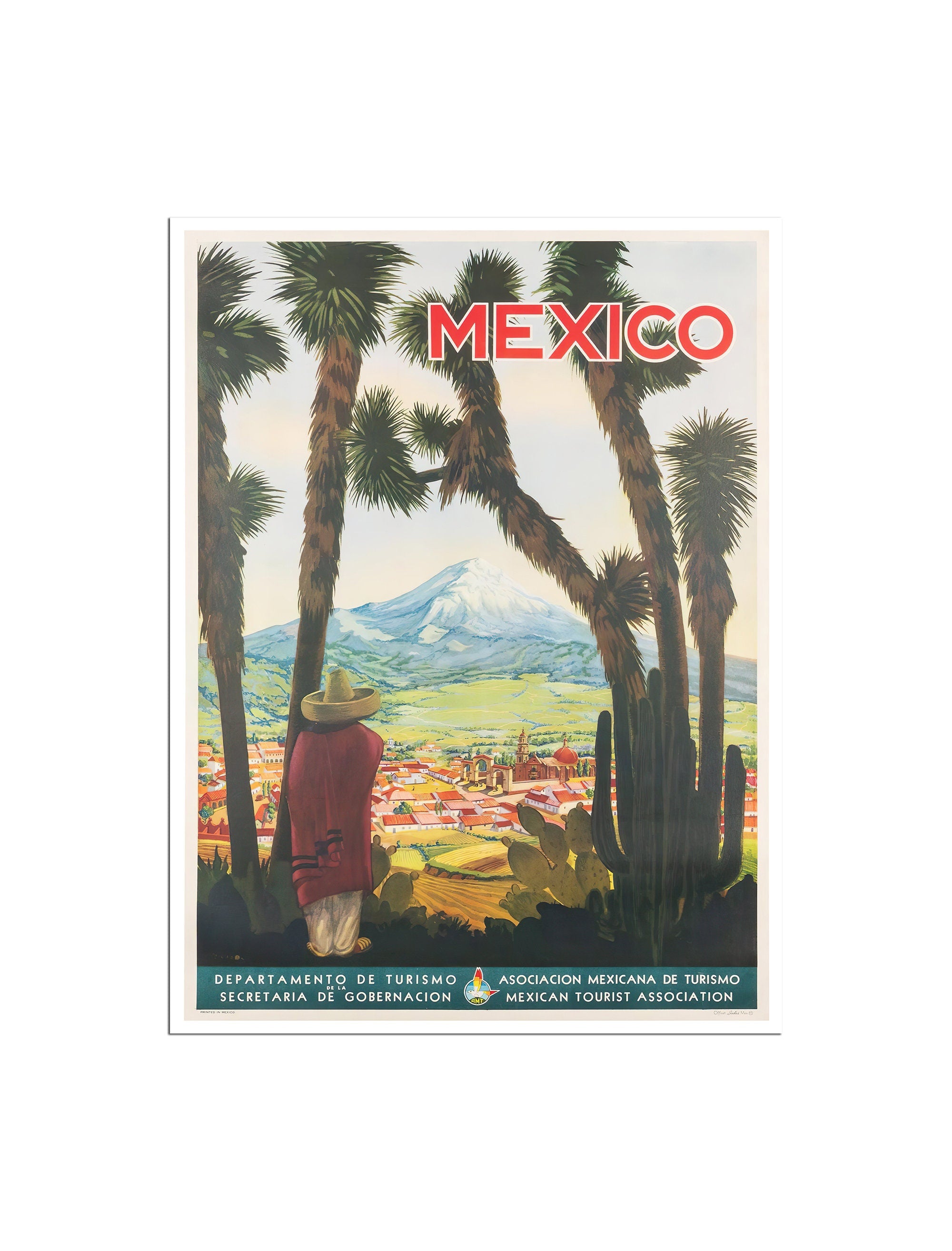Mexico Travel Poster Mexican Wall Art Print Vintage Travel Home Decor (XR4586)