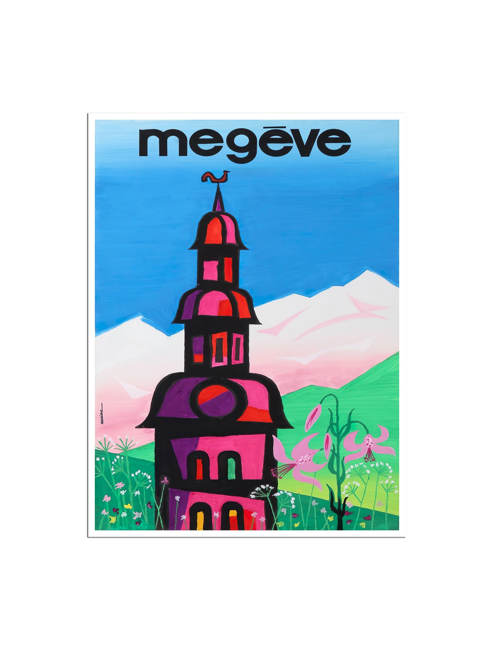 Megeve France Art French Travel Poster Print Home Decor (XR4595)