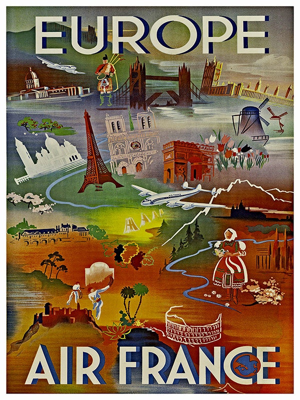 Europe Travel Poster Art Tourism Print (TR33)