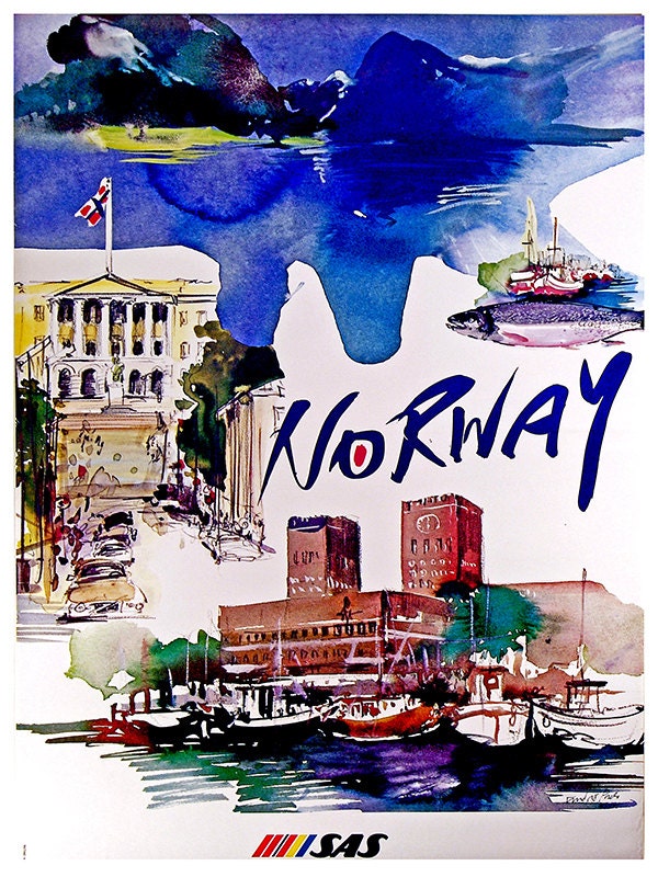 Norway Travel Poster Norwegian Art Home Decor Print (TR74)