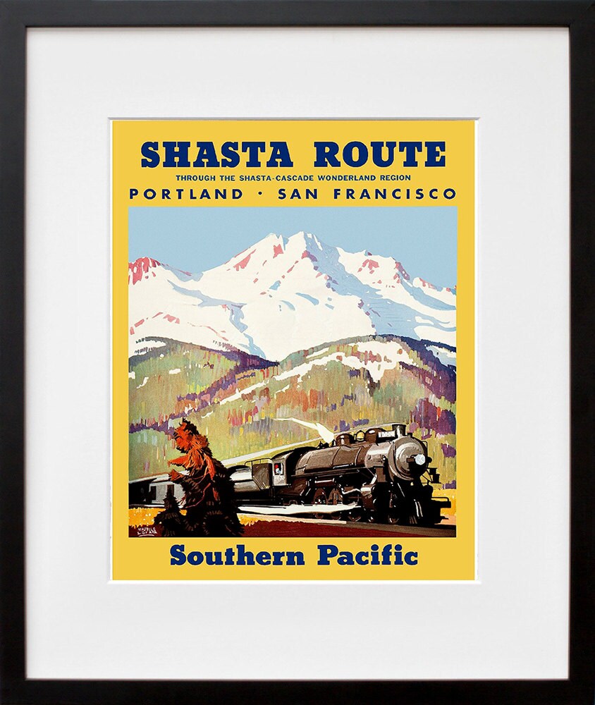 Train Art Print San Francisco Portland Vintage Travel Poster (TR86)