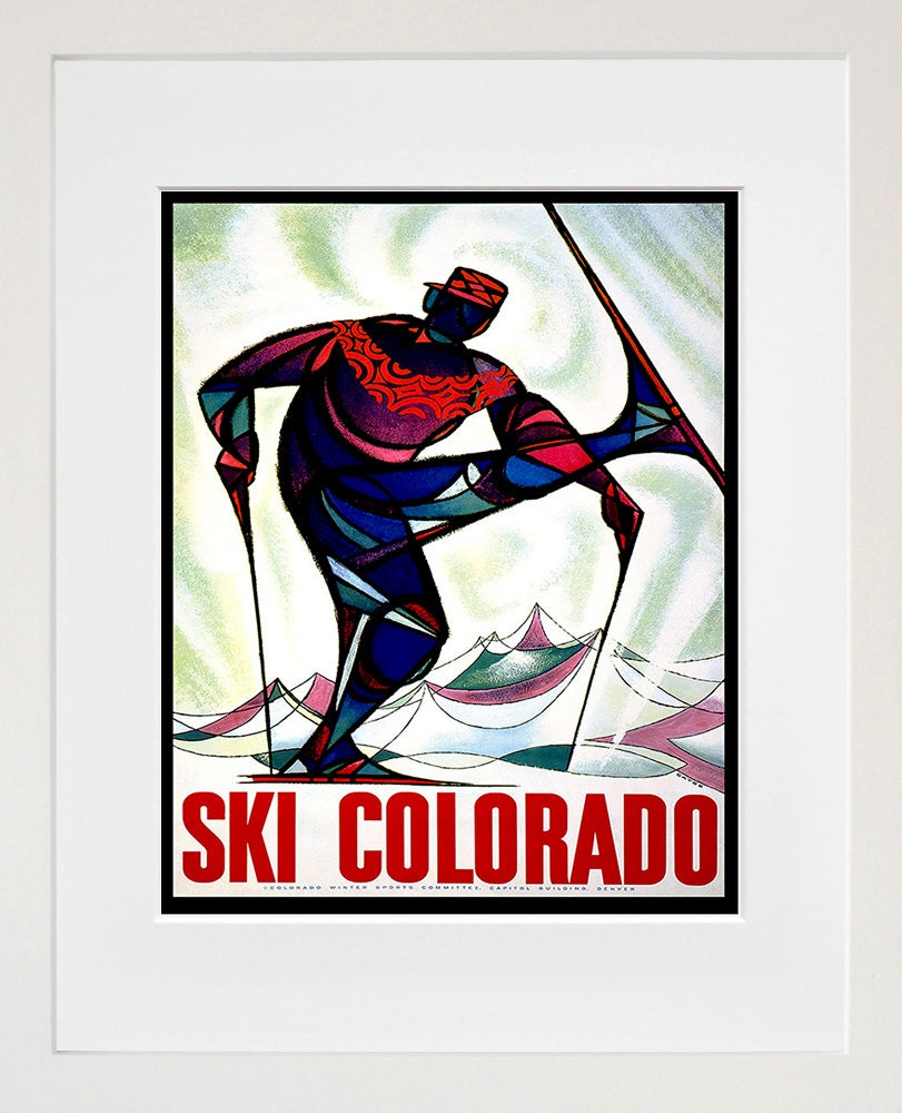 Ski Sports Art Print Colorado Travel Poster (TR83)