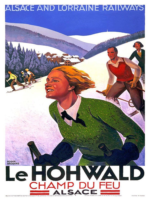 France Ski Wall Art Print Skiing Vintage Travel Poster (TR77)