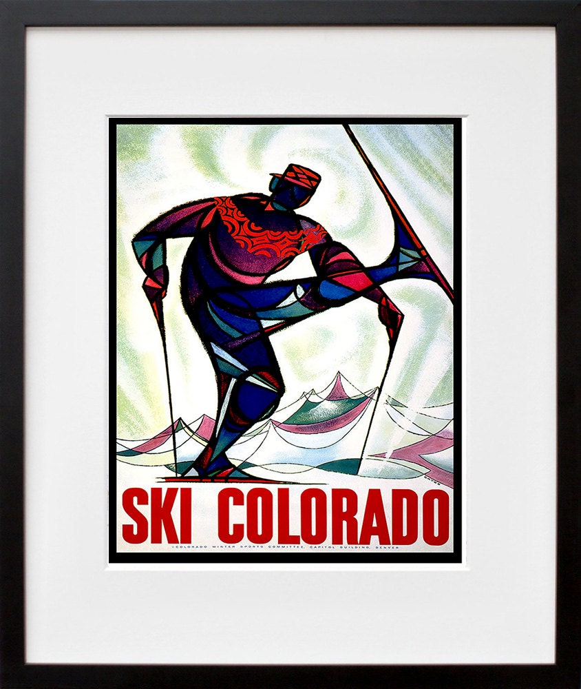 Ski Sports Art Print Colorado Travel Poster (TR83)
