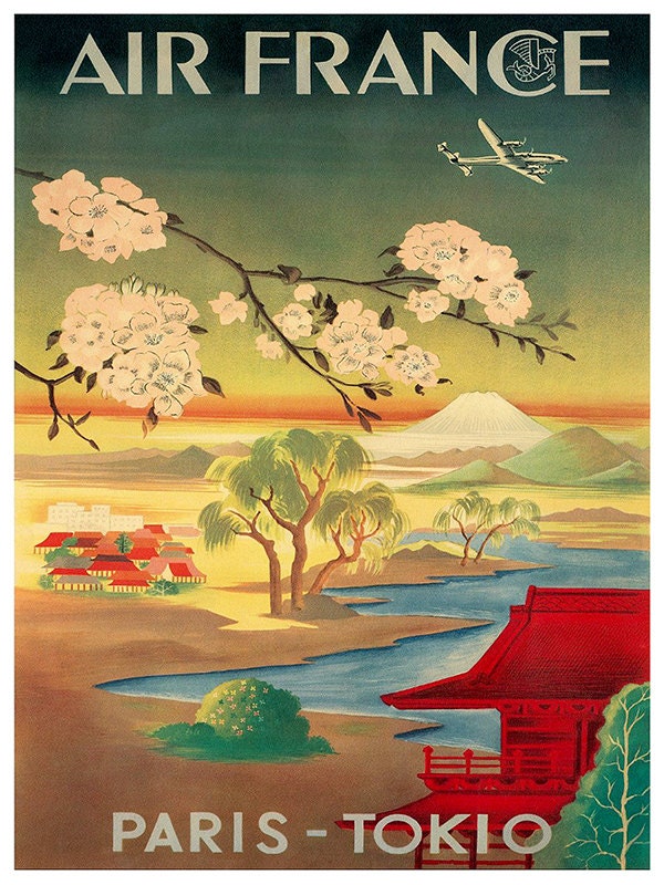 Japanese Present Japan Art Print Tokyo Vintage Travel Poster (TR81)