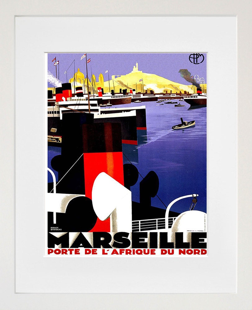 France Wall Art Print Marseille Vintage Travel Poster (TR74)