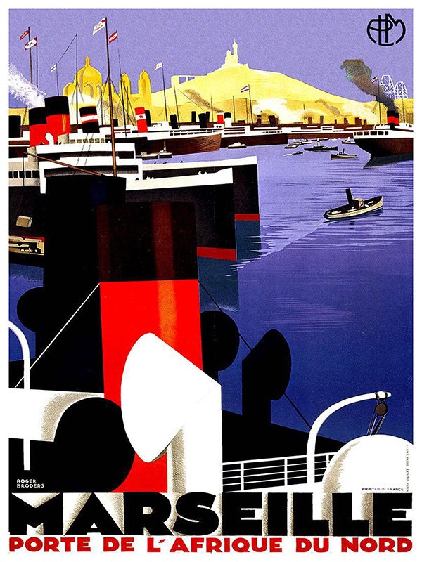 France Wall Art Print Marseille Vintage Travel Poster (TR74)