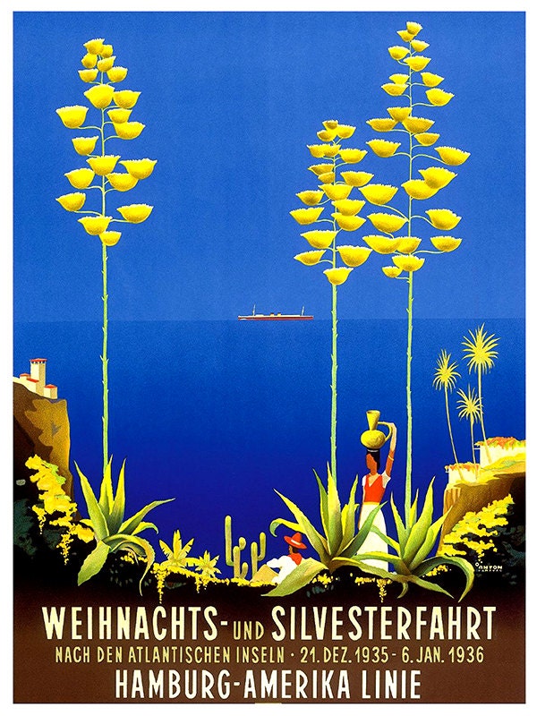 Cruise Ship Travel Poster Art Europe Print Retro (TR111)