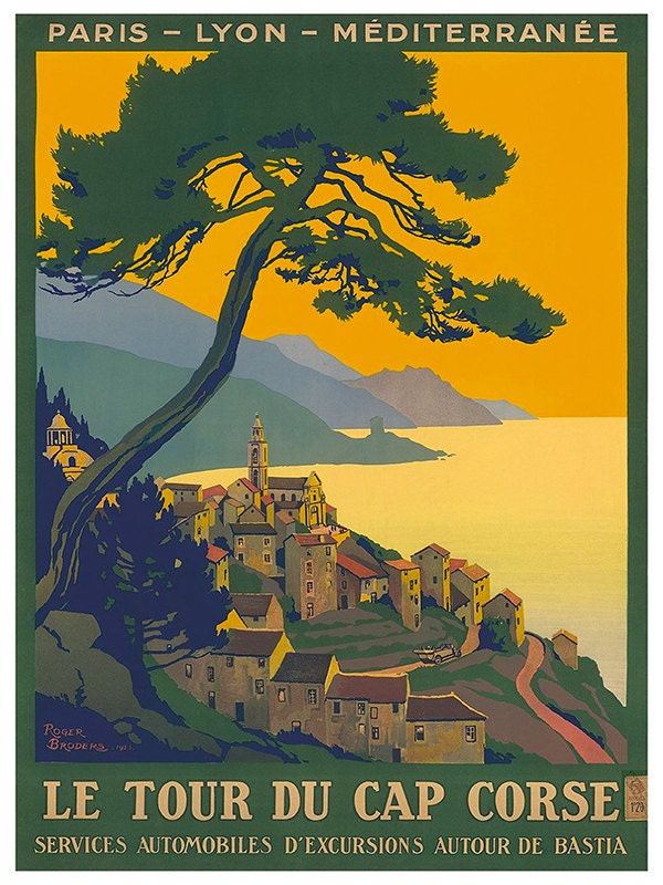 France Art Print Corsica Travel Poster (TR100)