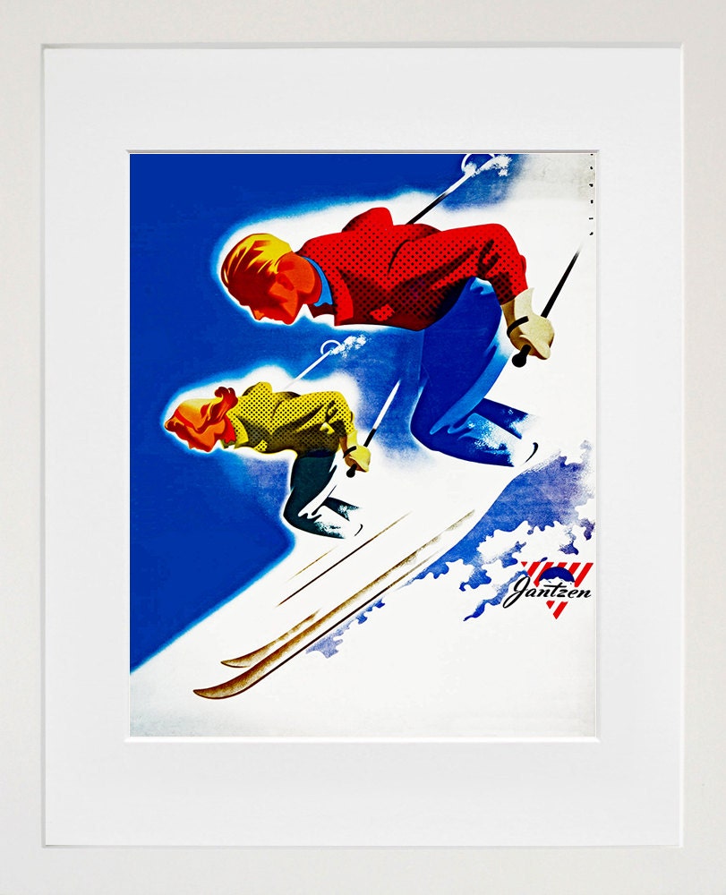 Ski Sport Travel Art Print Skiing Vintage Home Decor Poster (ZT139)