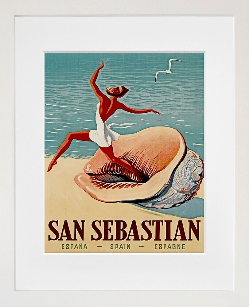 Spain Travel Art Print San Sebastian Vintage Spanish Home Decor Poster (ZT132)