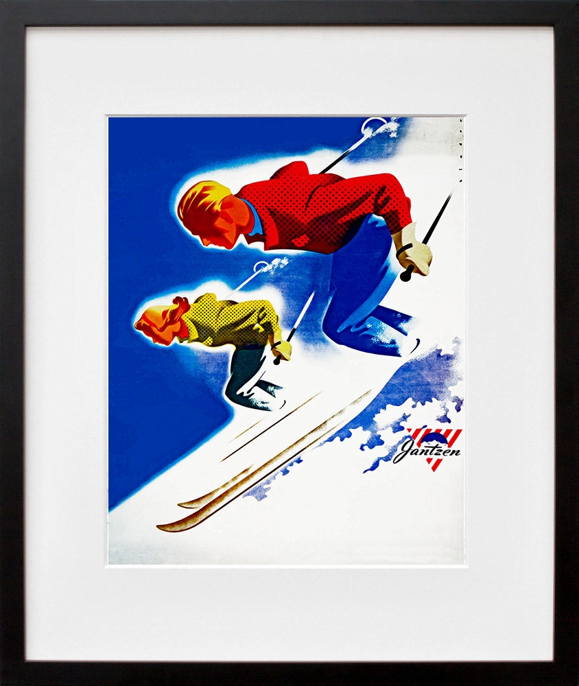 Ski Sport Travel Art Print Skiing Vintage Home Decor Poster (ZT139)