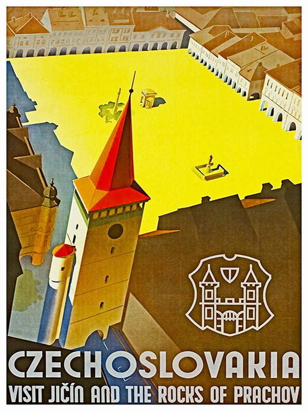 Czechoslovakia Poster Czech Gift Travel Print Vintage (ZT114)