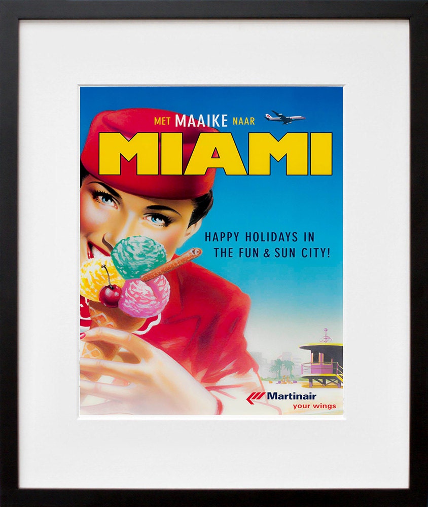 Travel Art Florida Print Poster Miami Vintage Home Decor (XR91)